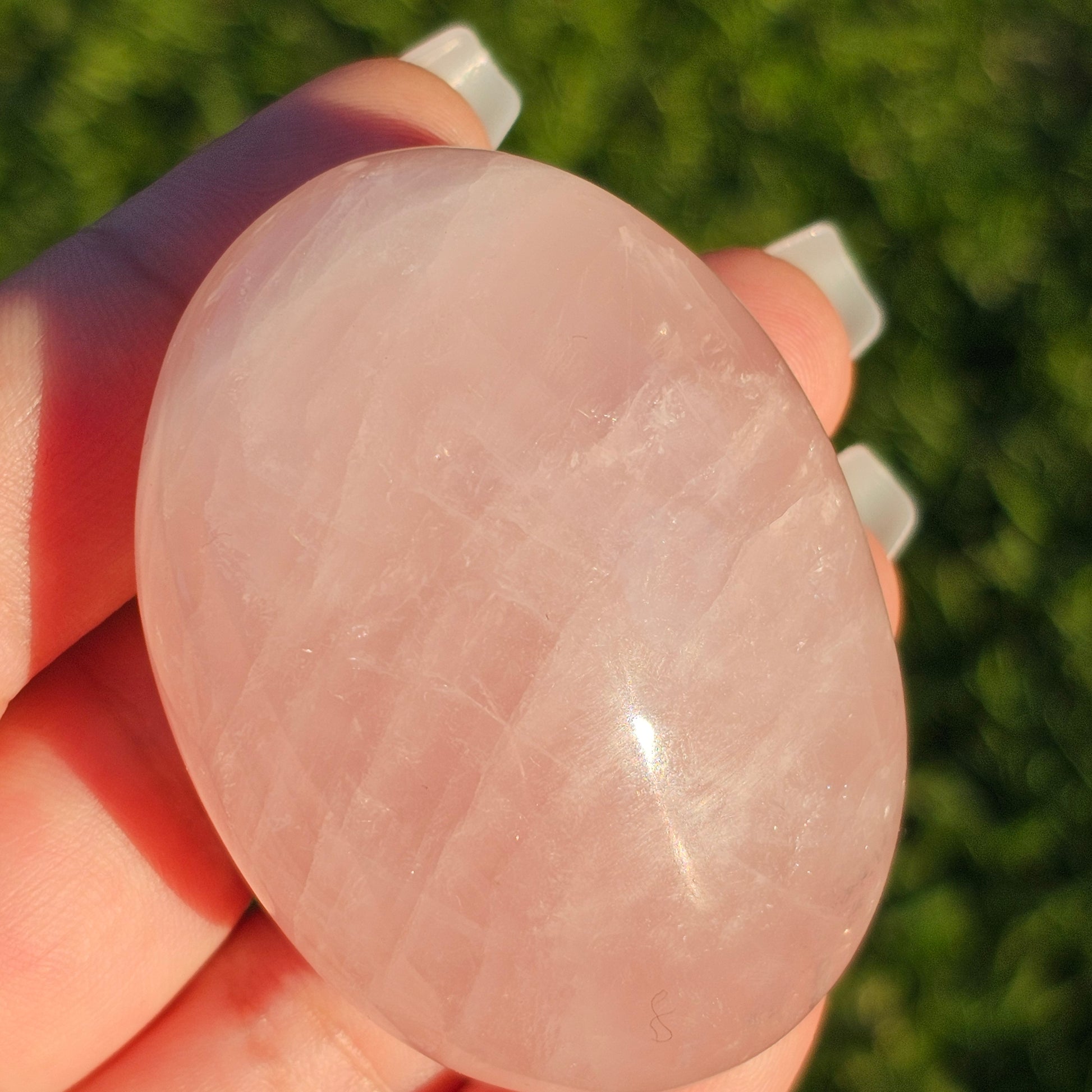 Rose Quartz Palm Stone (D)