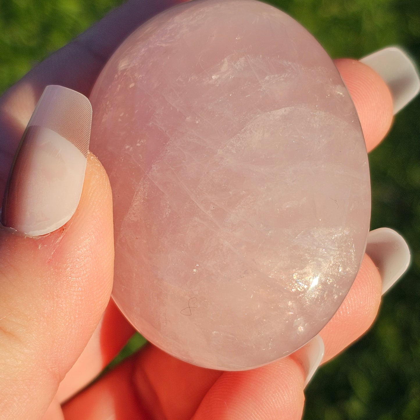 Rose Quartz Palm Stone (D)