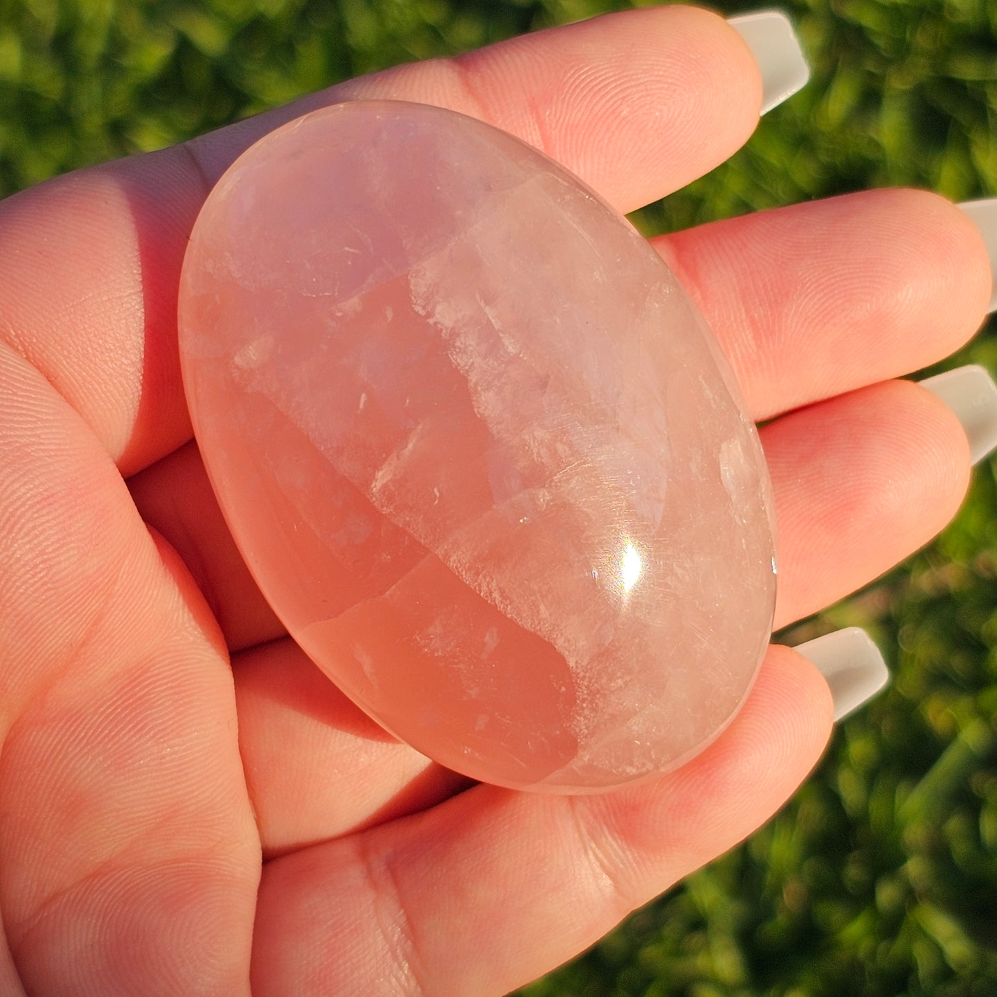 Rose Quartz Palm Stone (C)