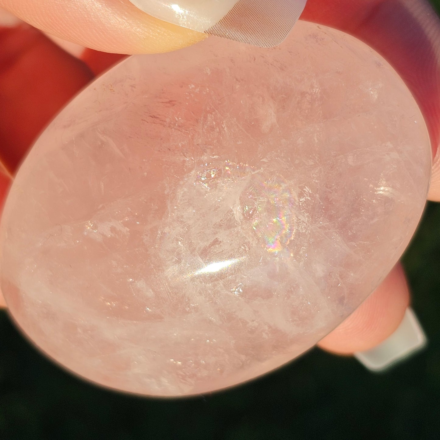 Rose Quartz Palm Stone (B)