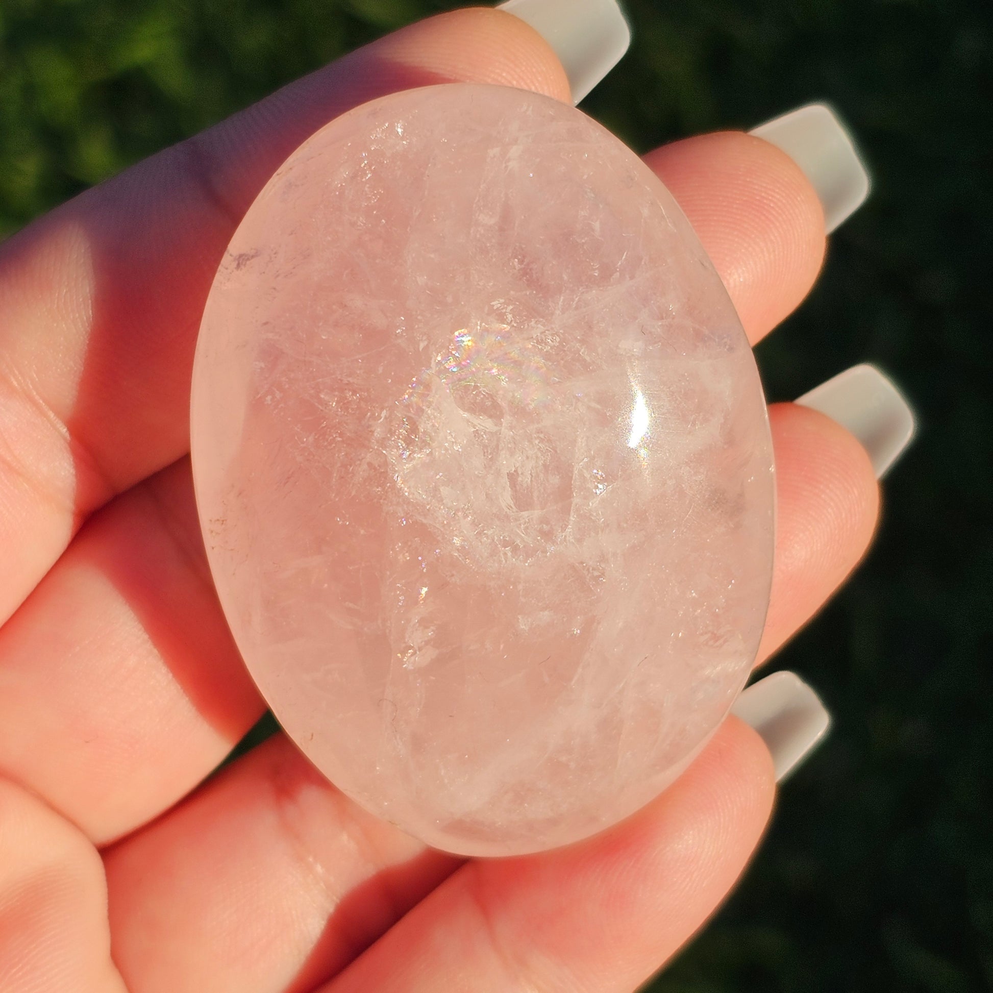 Rose Quartz Palm Stone (B)