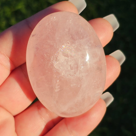 Rose Quartz Palm Stone (B)