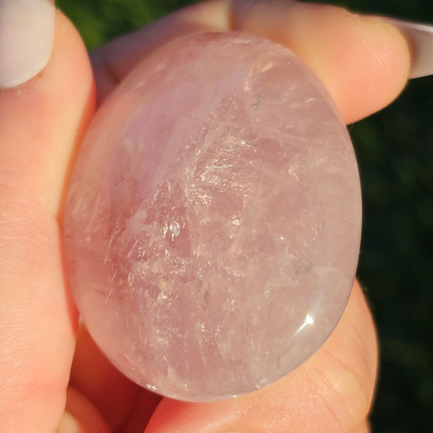 Rose Quartz Palm Stone (B)