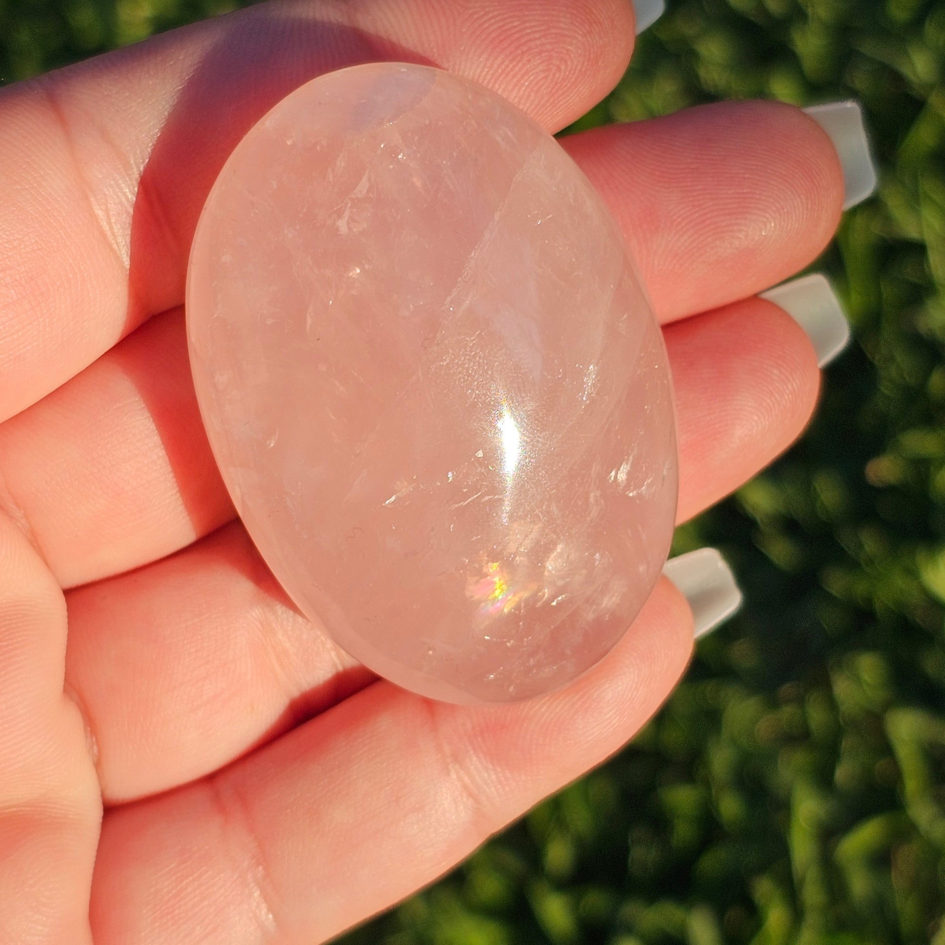 Small Rose Quartz Palm Stone (A)