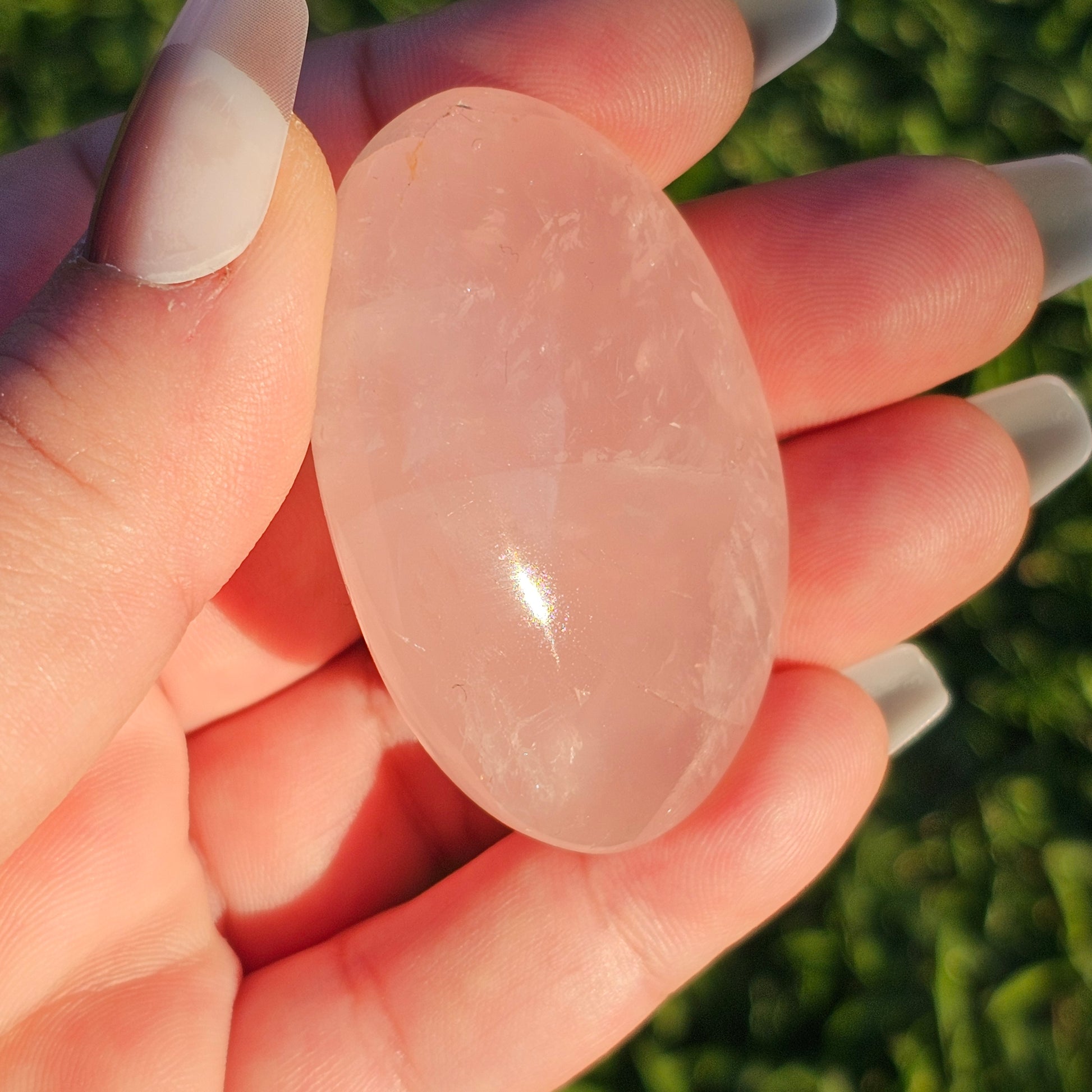 Small Rose Quartz Palm Stone (A)