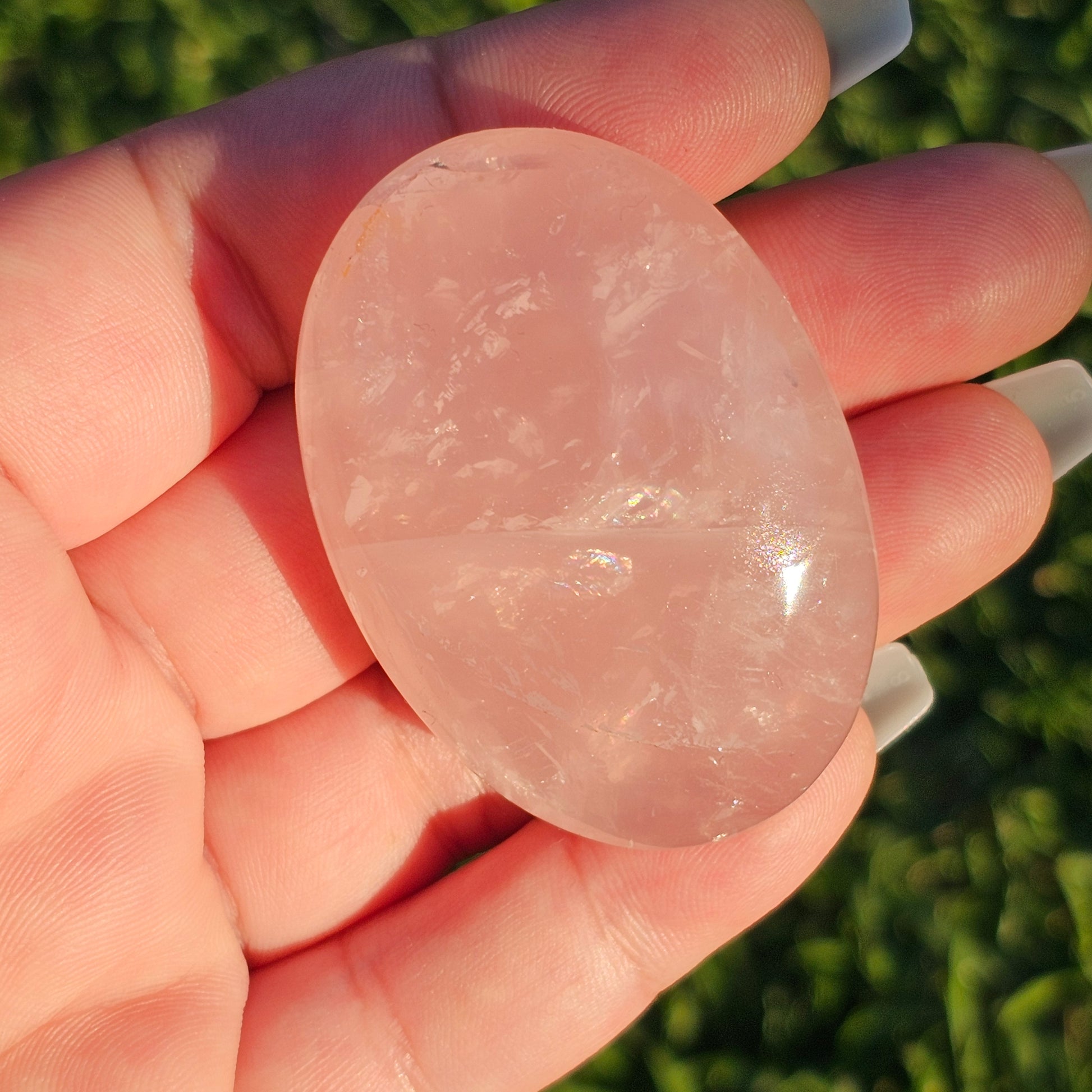 Small Rose Quartz Palm Stone (A)