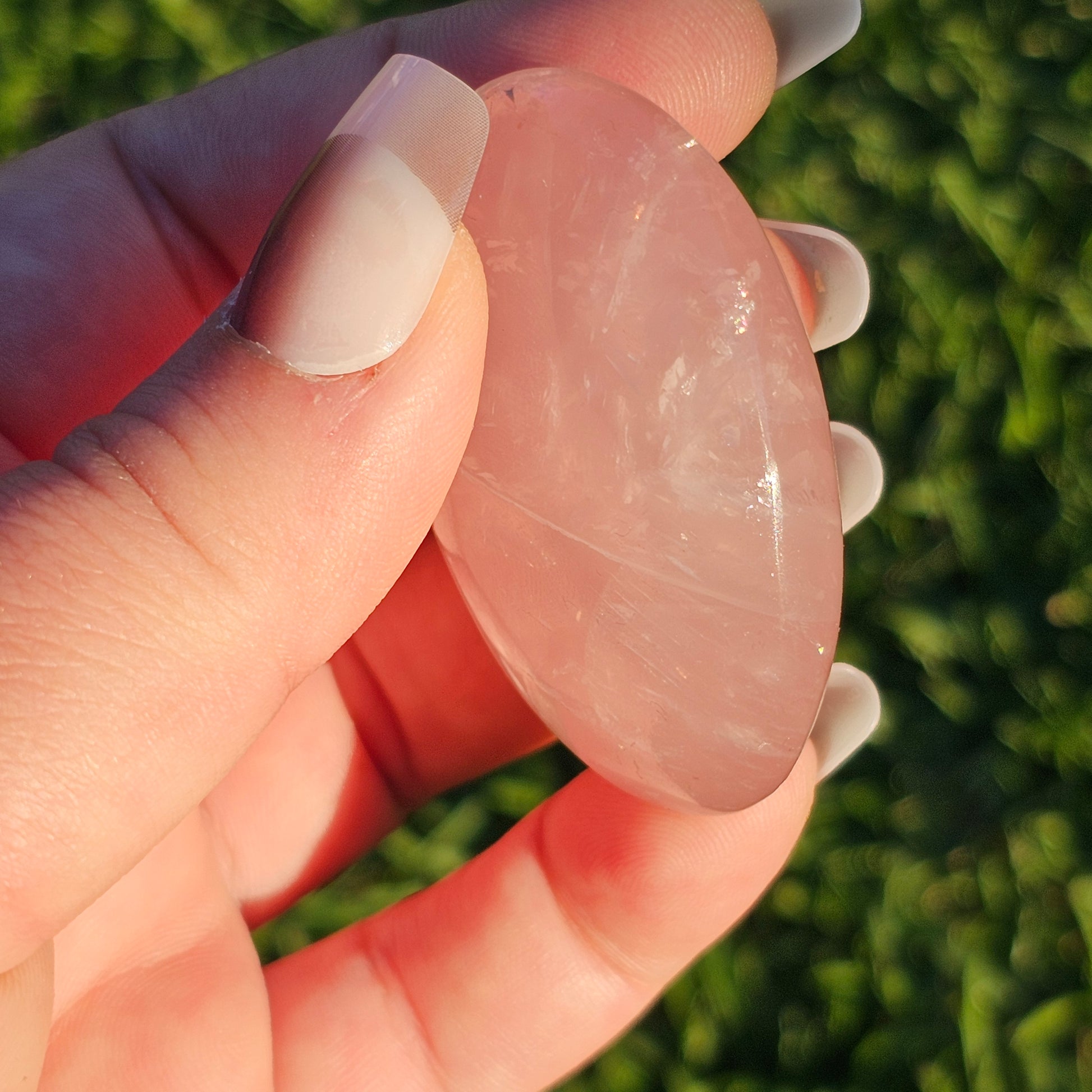 Small Rose Quartz Palm Stone (A)