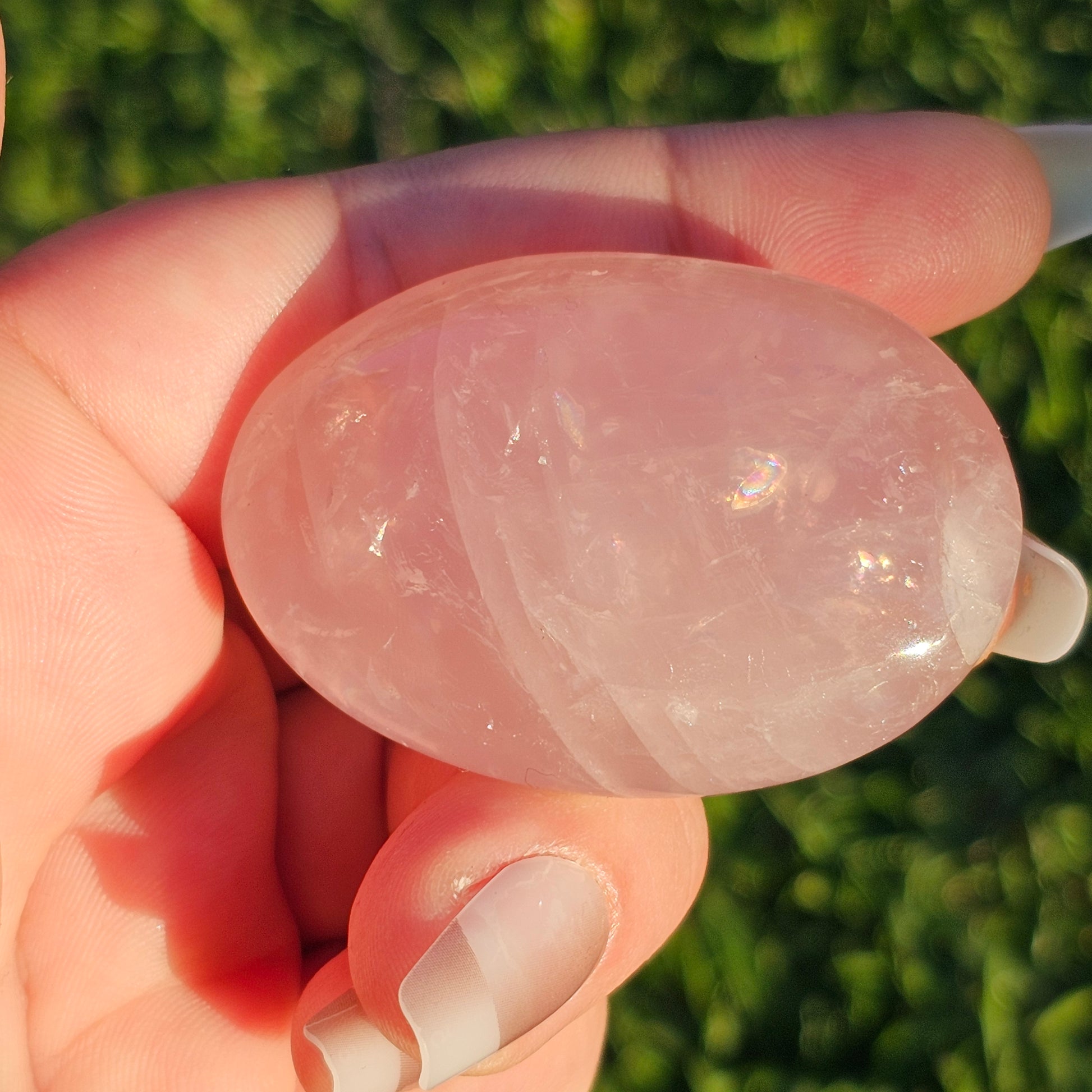 Small Rose Quartz Palm Stone (A)