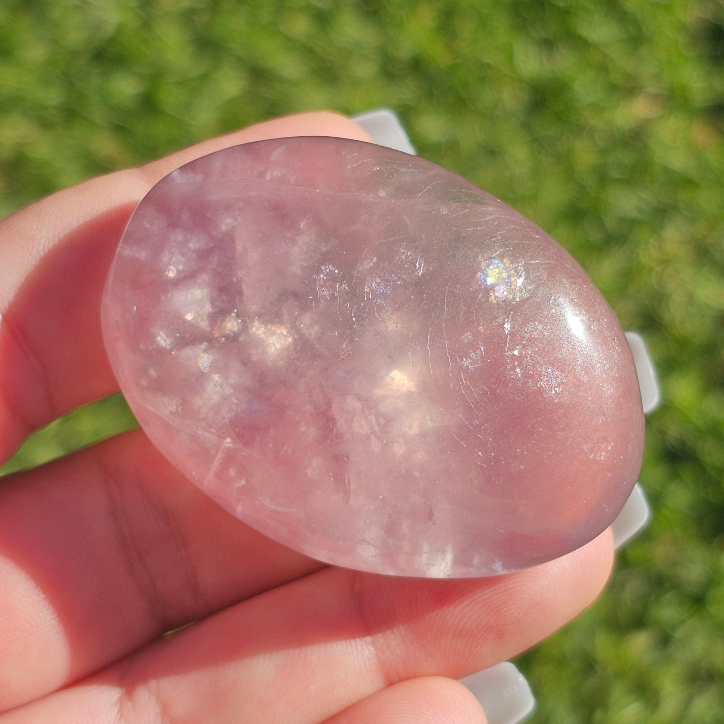 Lavender Purple Fluorite Palm Stone (A)