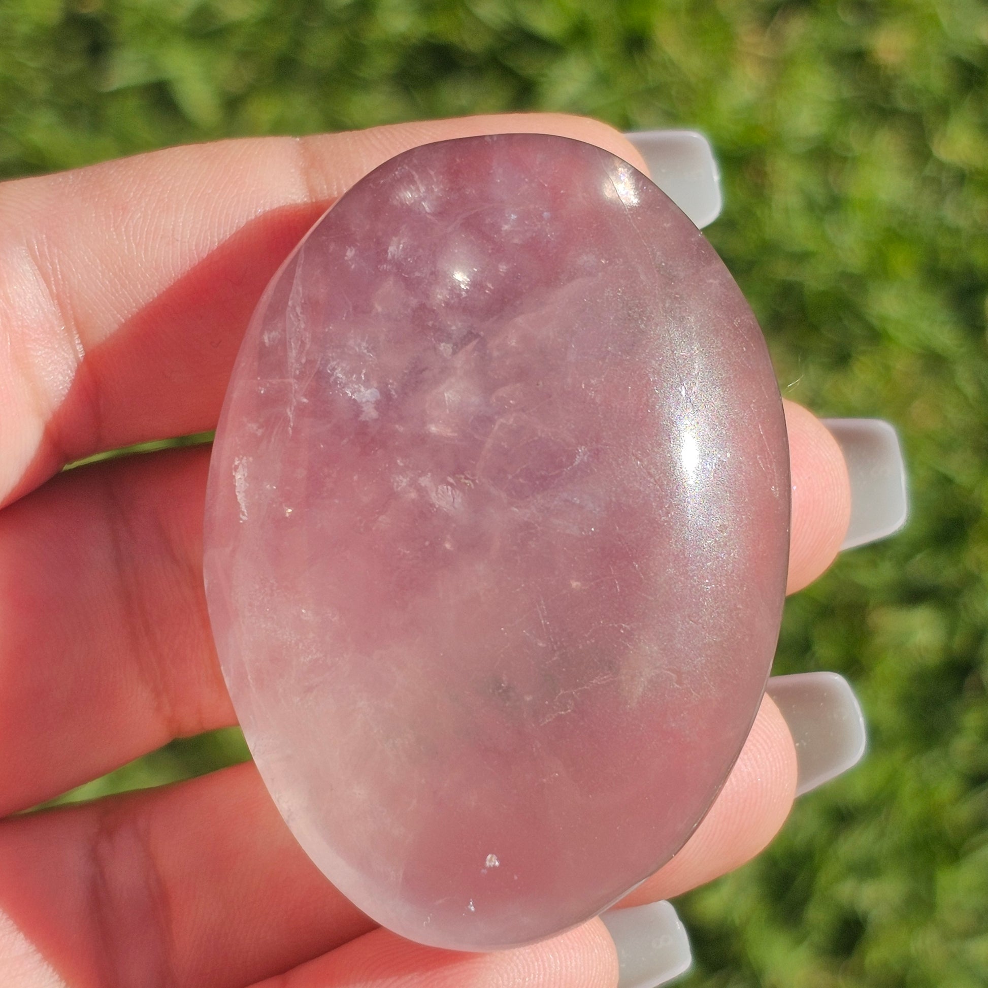 Lavender Purple Fluorite Palm Stone (A)