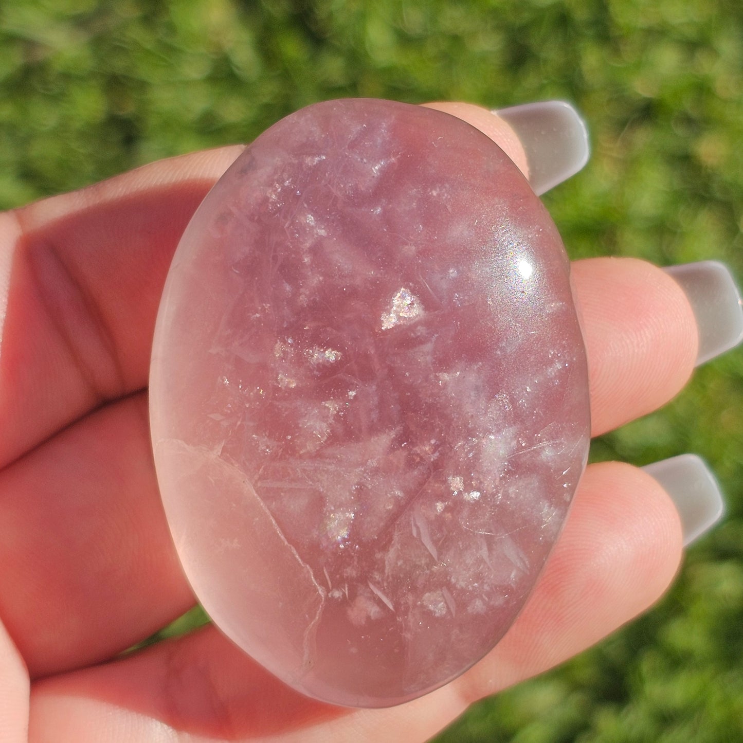 Lavender Purple Fluorite Palm Stone (A)