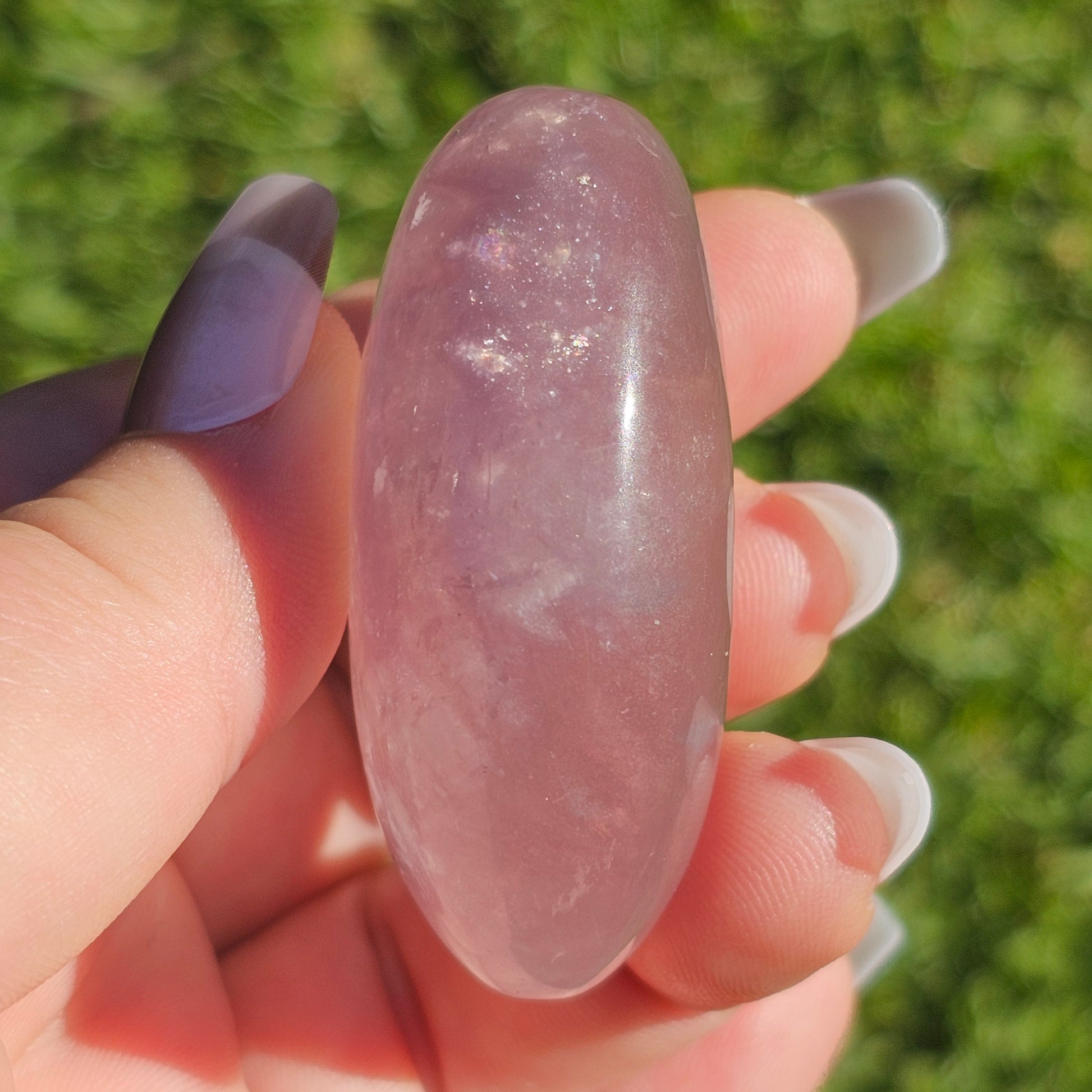 Lavender Purple Fluorite Palm Stone (A)