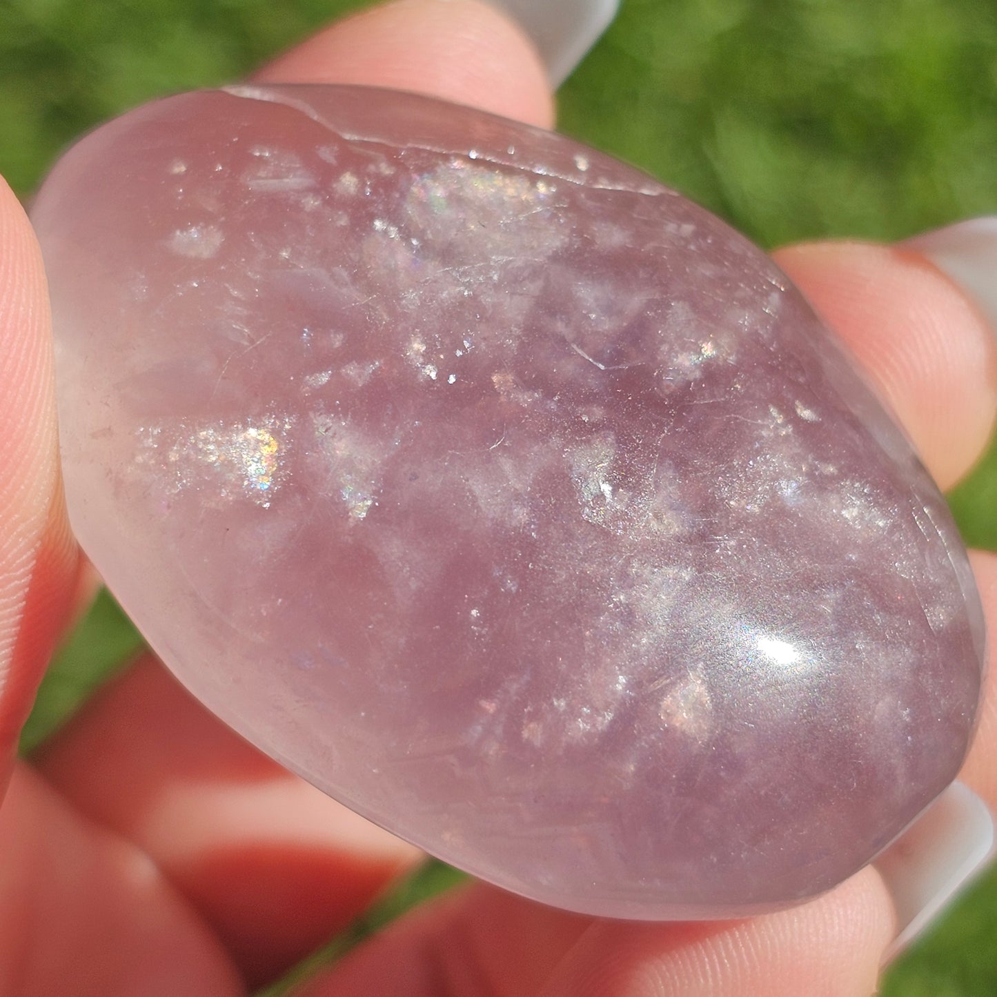 Lavender Purple Fluorite Palm Stone (A)