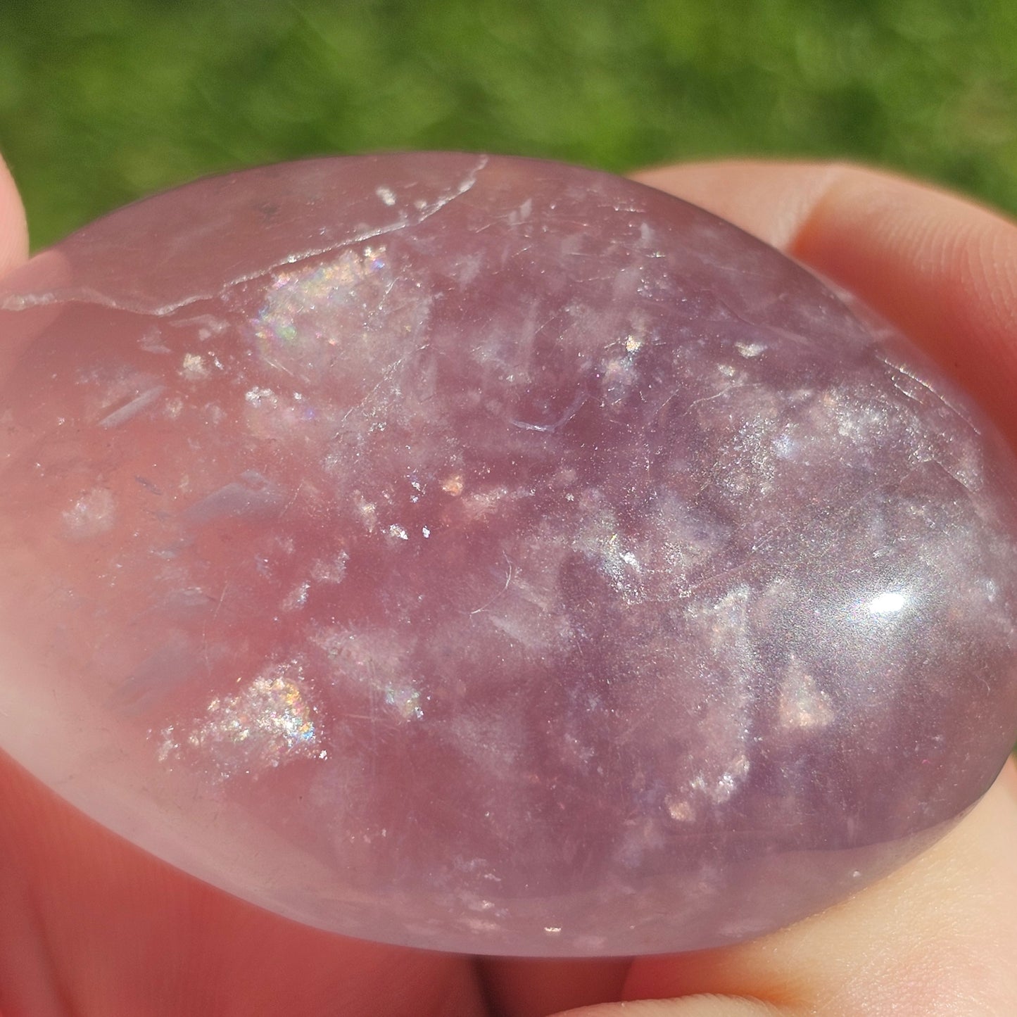 Lavender Purple Fluorite Palm Stone (A)