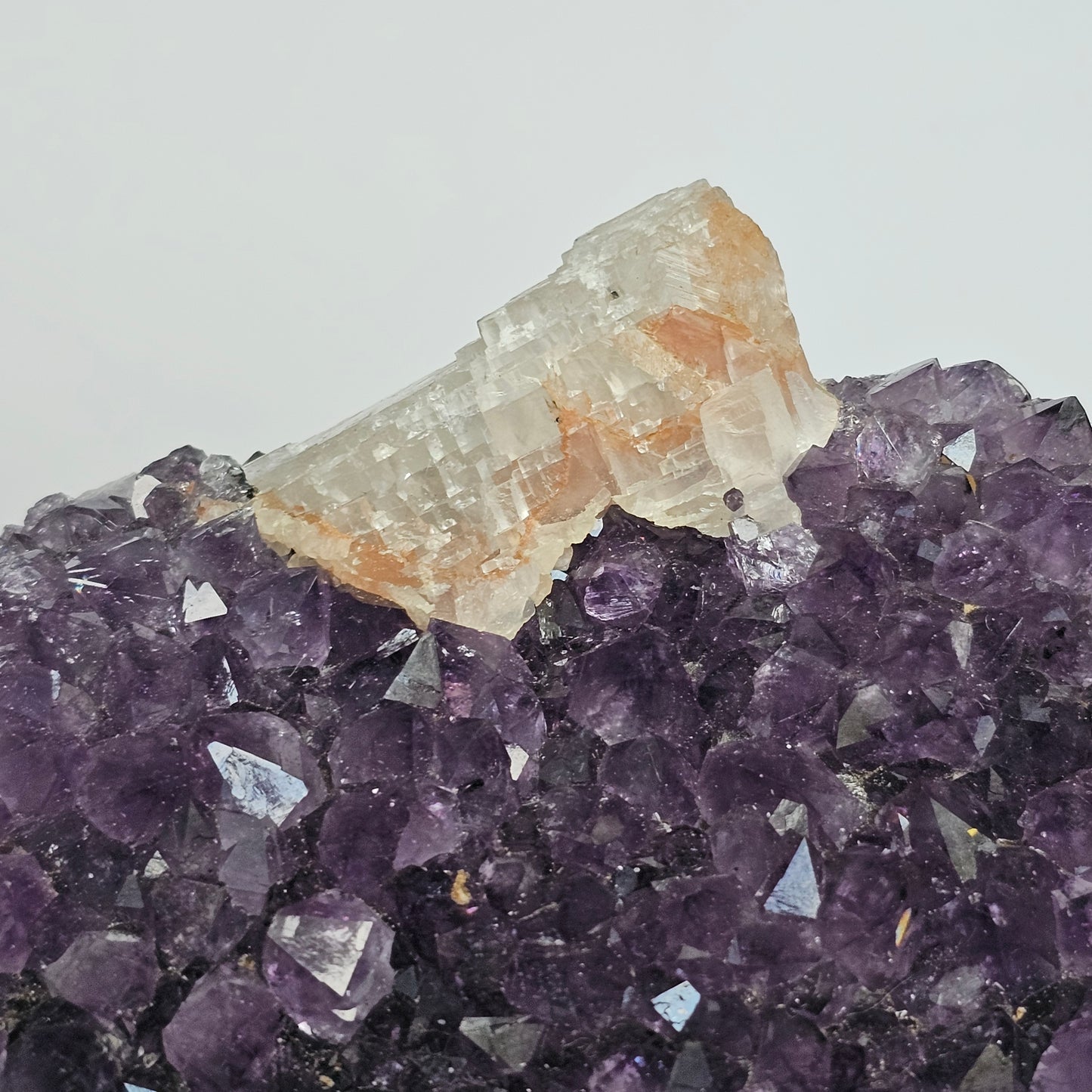 Amethyst A Grade Cut Base With Calcite Inclusion From Uruguay (T)