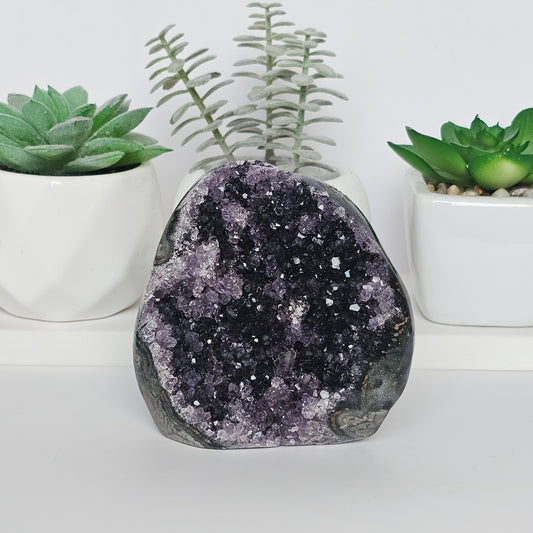 A stunning Uruguay Amethyst free form in a deep purple hue.