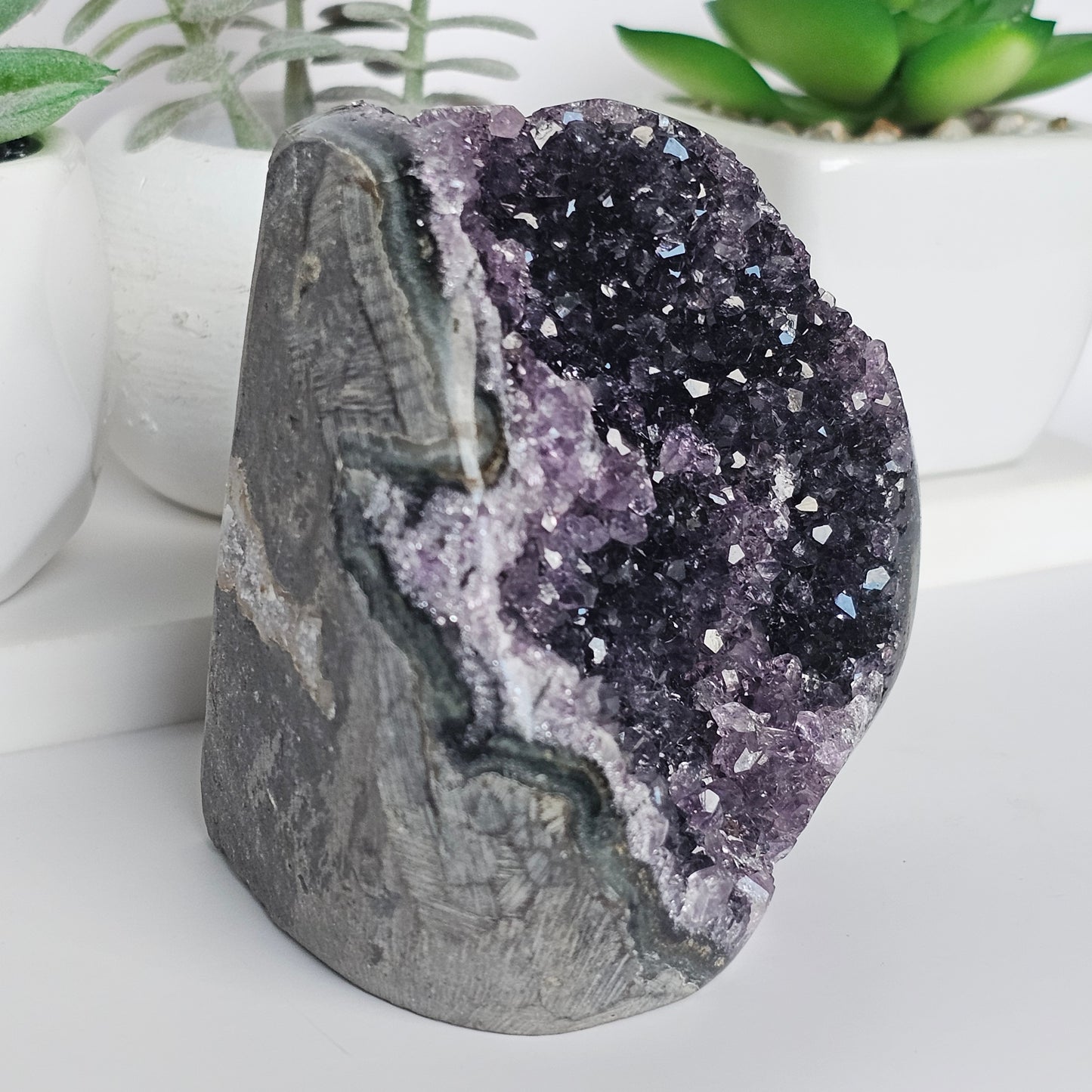 A stunning Uruguay Amethyst free form in a deep purple hue.