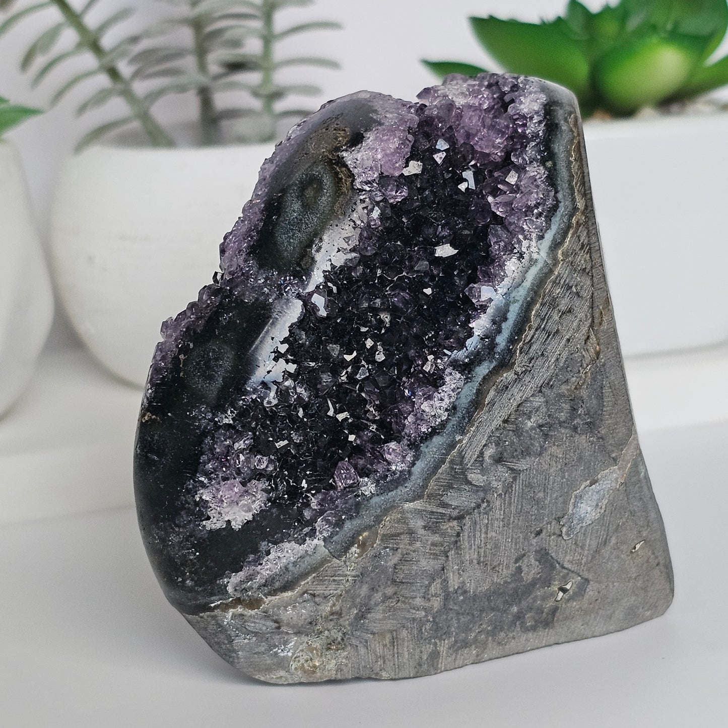 A stunning Uruguay Amethyst free form in a deep purple hue.