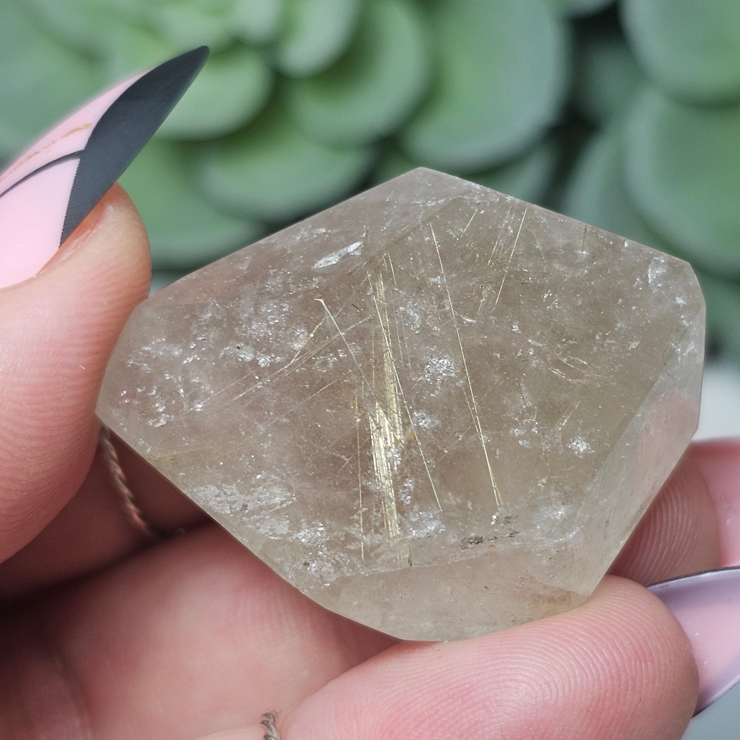 Smoky Quartz Golden Rutile Freeform