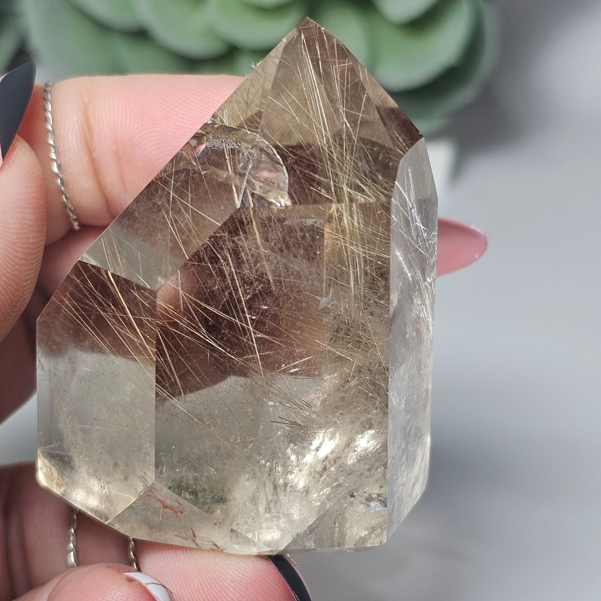 Smoky Quartz Gold Rutile/Angel's Hair Tower (STC)