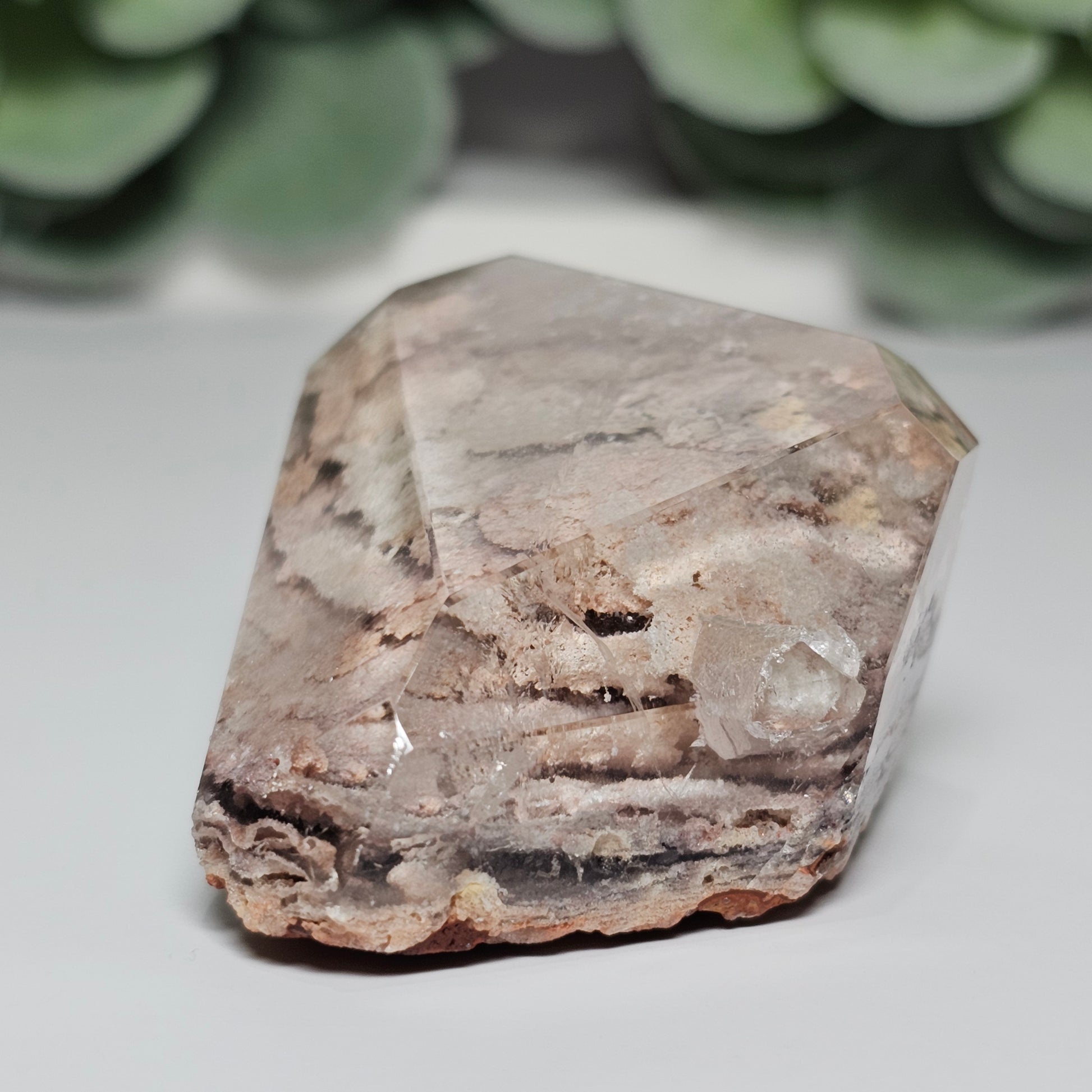 High Quality Smoky Garden Quartz Freeform With Fine Rutile & Manifestation (GX)