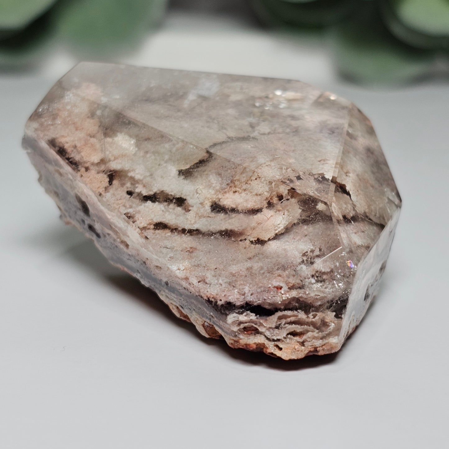 High Quality Smoky Garden Quartz Freeform With Fine Rutile & Manifestation (GX)