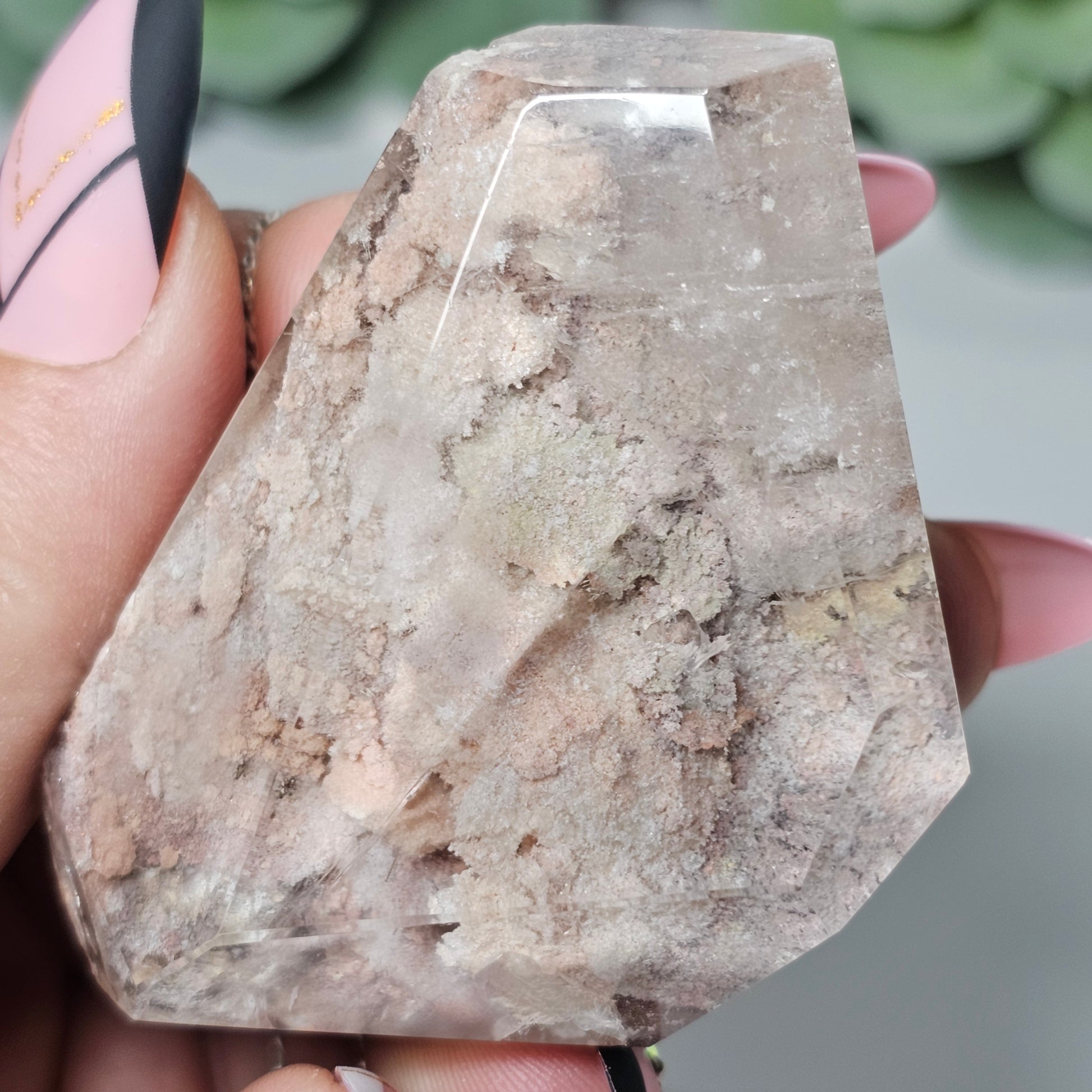 High Quality Smoky Garden Quartz Freeform With Fine Rutile & Manifestation (GX)