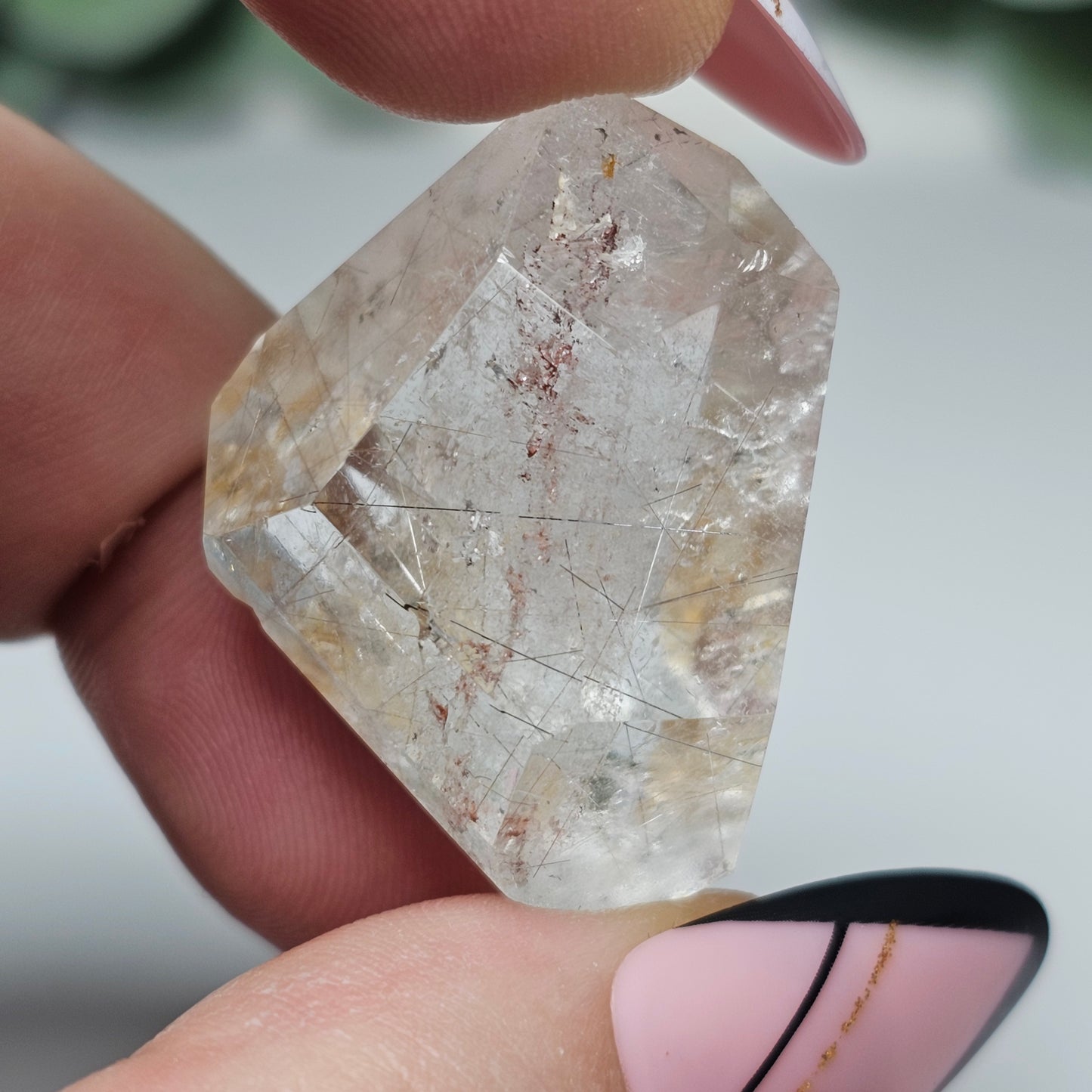 Black & Golden Rutile Freeform With Hematite Inclusions