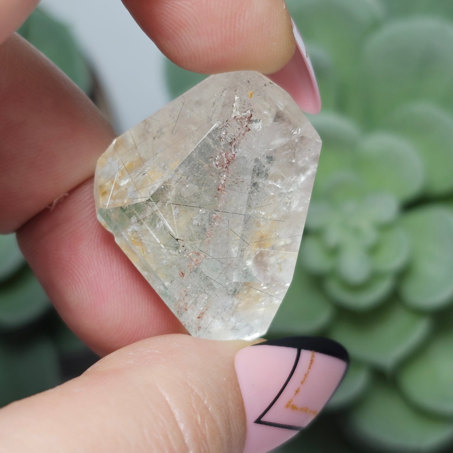 Black & Golden Rutile Freeform With Hematite Inclusions