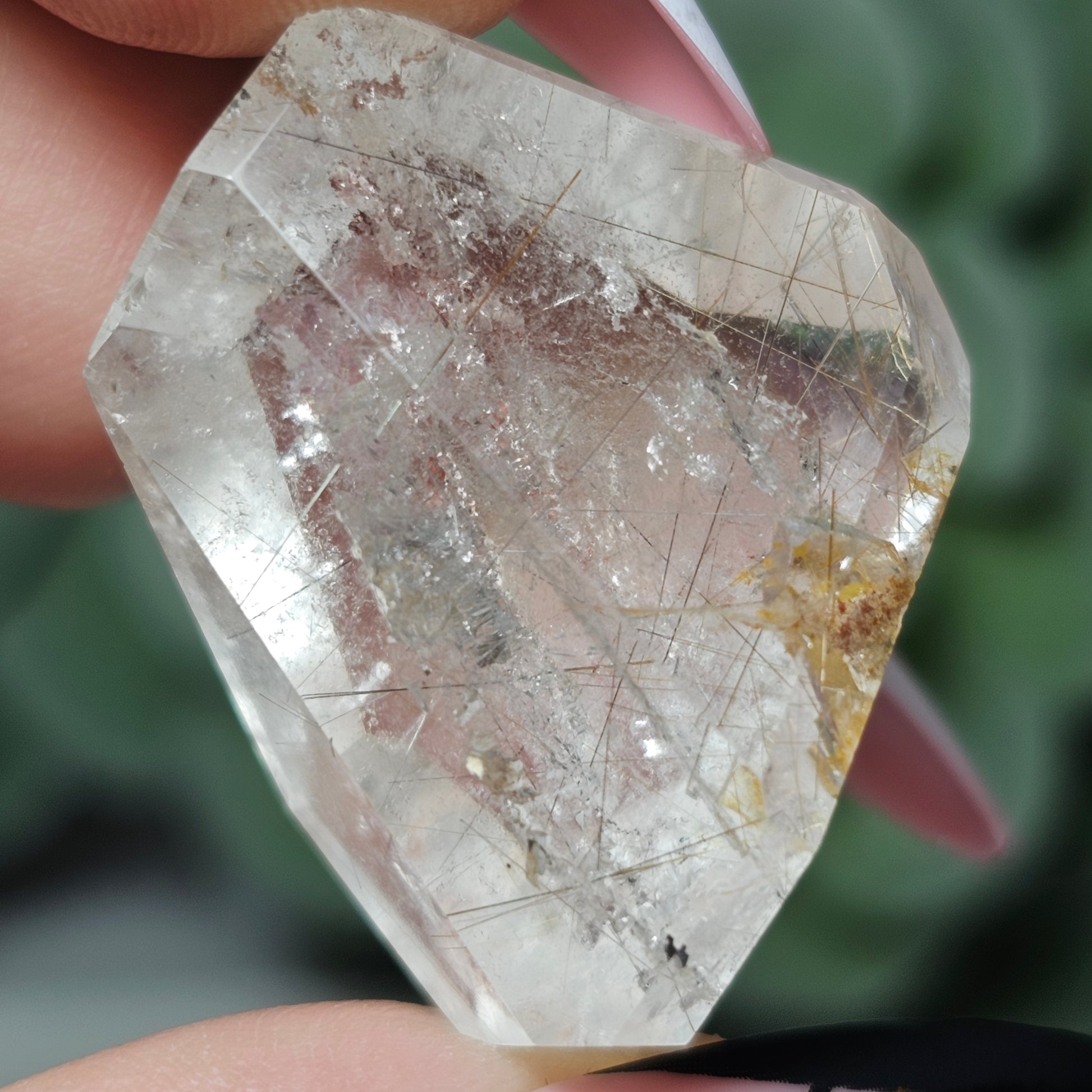 Black & Golden Rutile Freeform With Hematite Inclusions