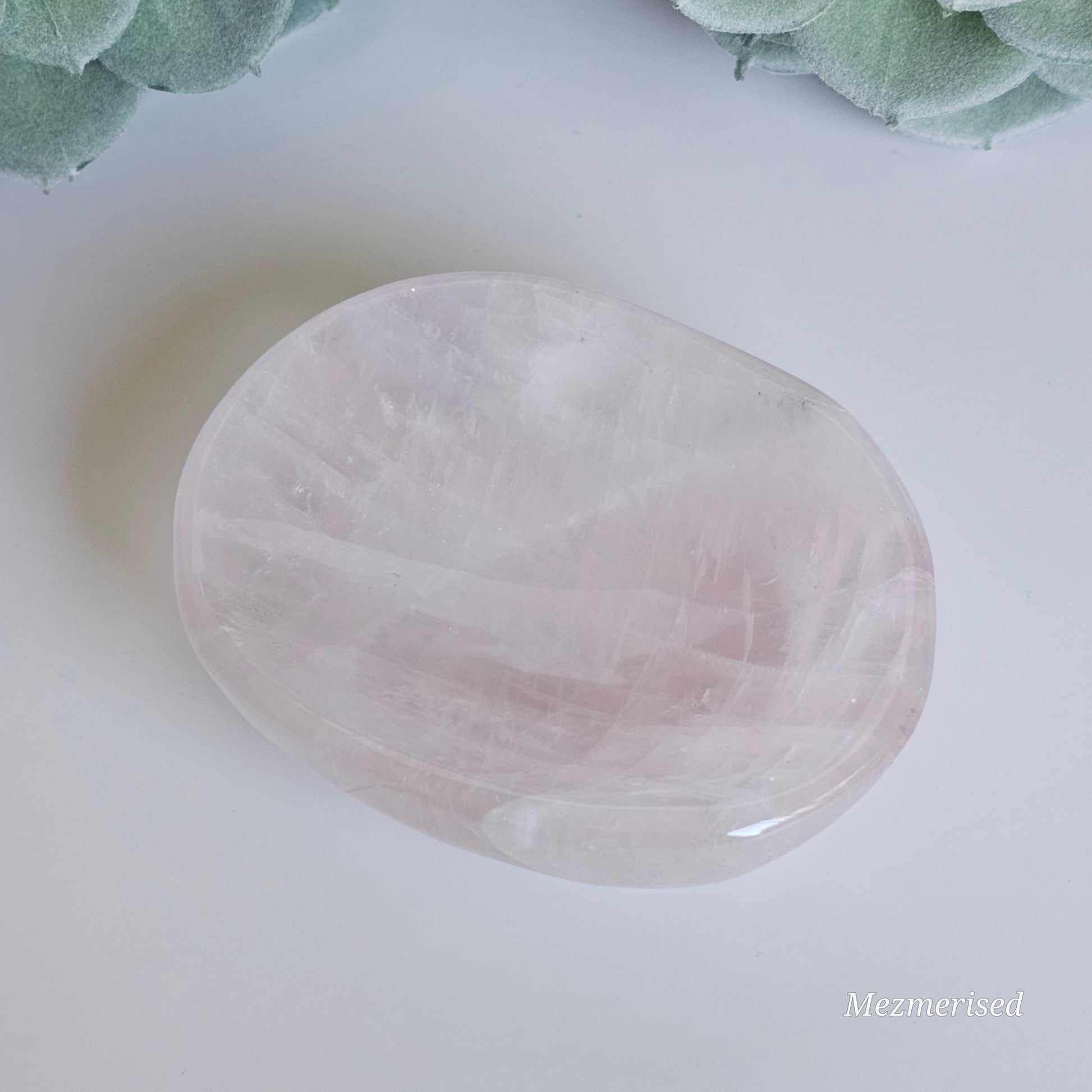 Gorgeous high quality translucent Rose Quartz dish.