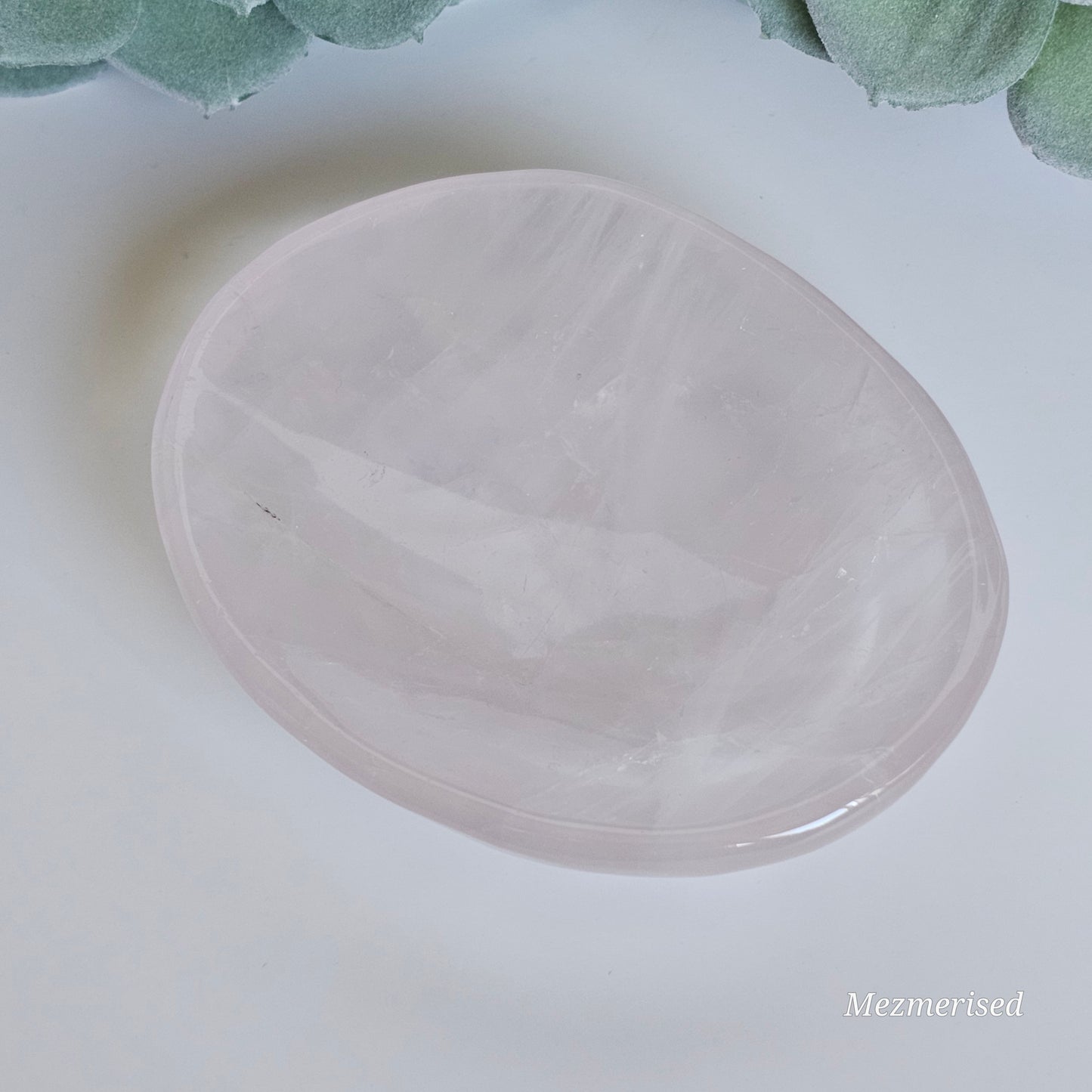 Gorgeous high quality translucent Rose Quartz dish.