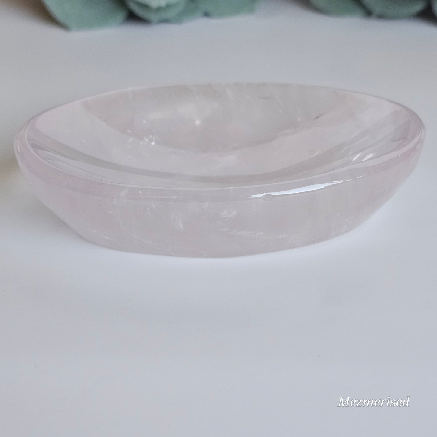 Gorgeous high quality translucent Rose Quartz dish.