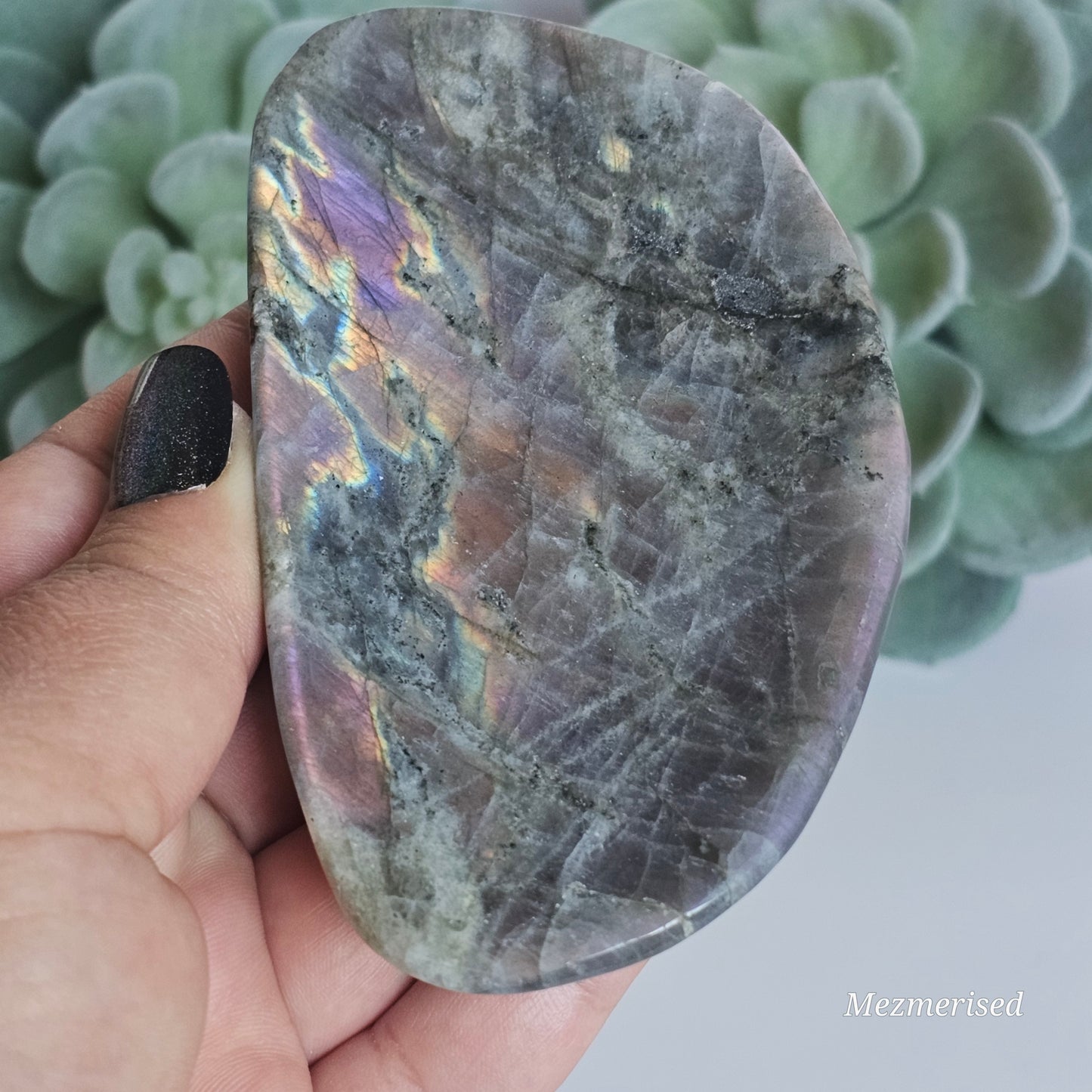 Magnificent Labradorite with vibrant multi-coloured sunset flash.