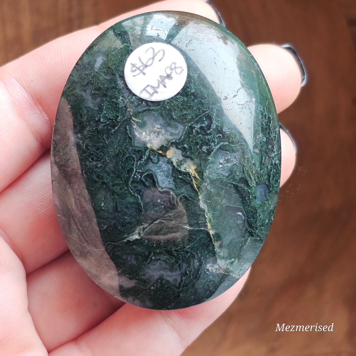 Beautiful quality Moss Agate palm stone from Indonesia