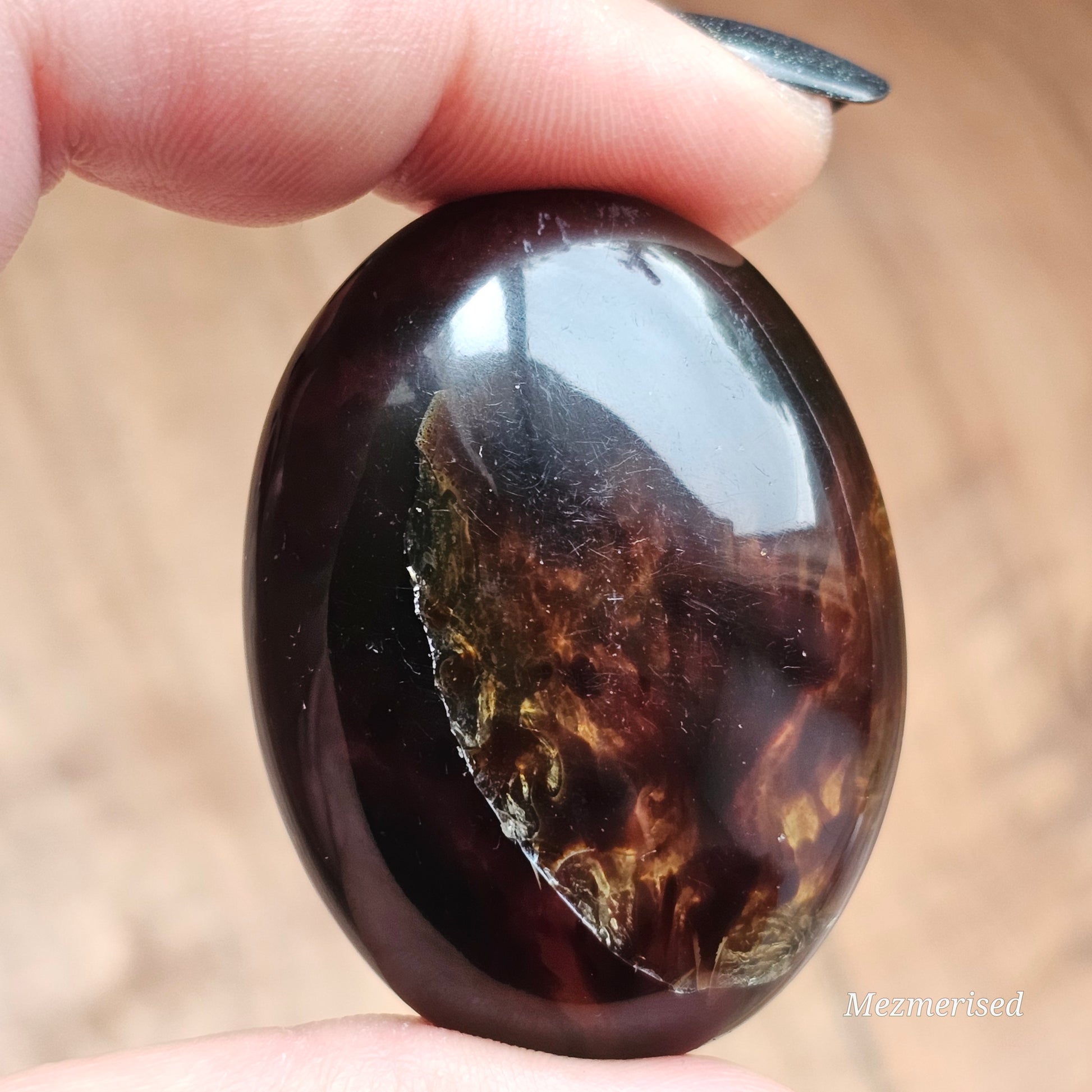 Amber & Petrified Wood Palm Stone with Blue UV Reaction | Sumatra - Indonesia (#17)