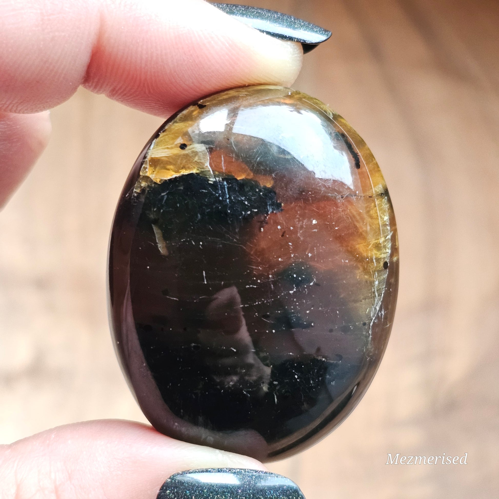 Amber & Petrified Wood Palm Stone with Blue UV Reaction | Sumatra - Indonesia (#18)