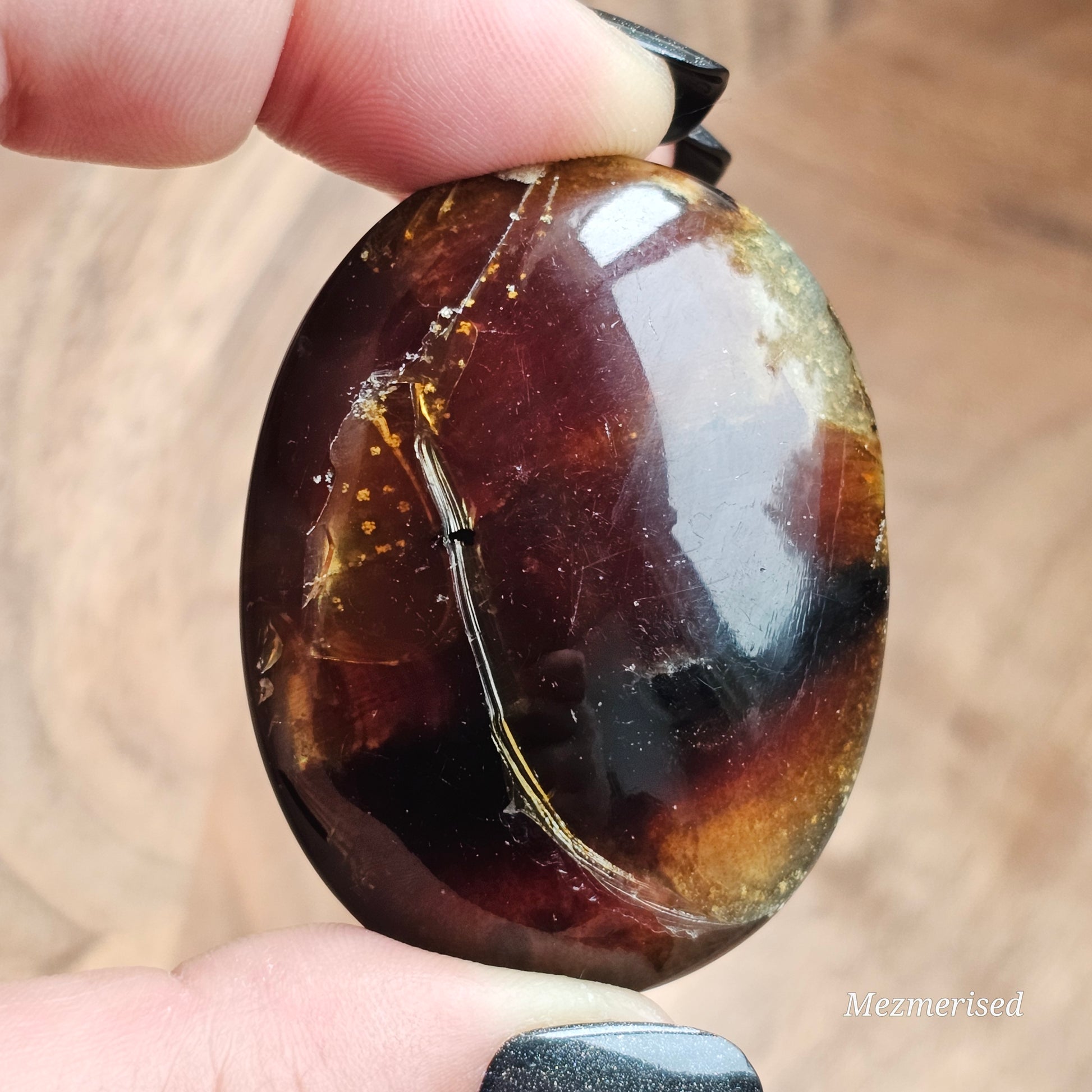 Amber & Petrified Wood Palm Stone with Blue UV Reaction | Sumatra - Indonesia (#19)