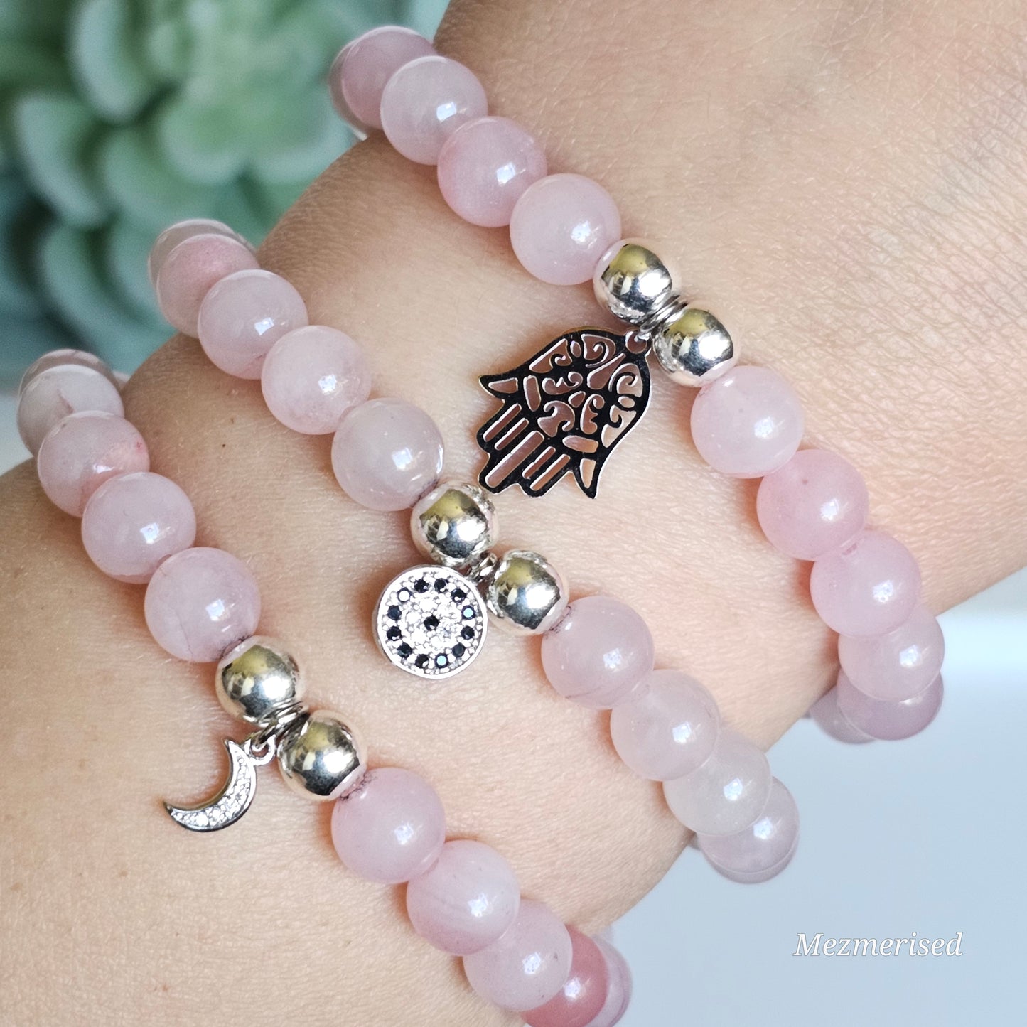 8mm Rose Quartz Bracelet | Gold or Silver