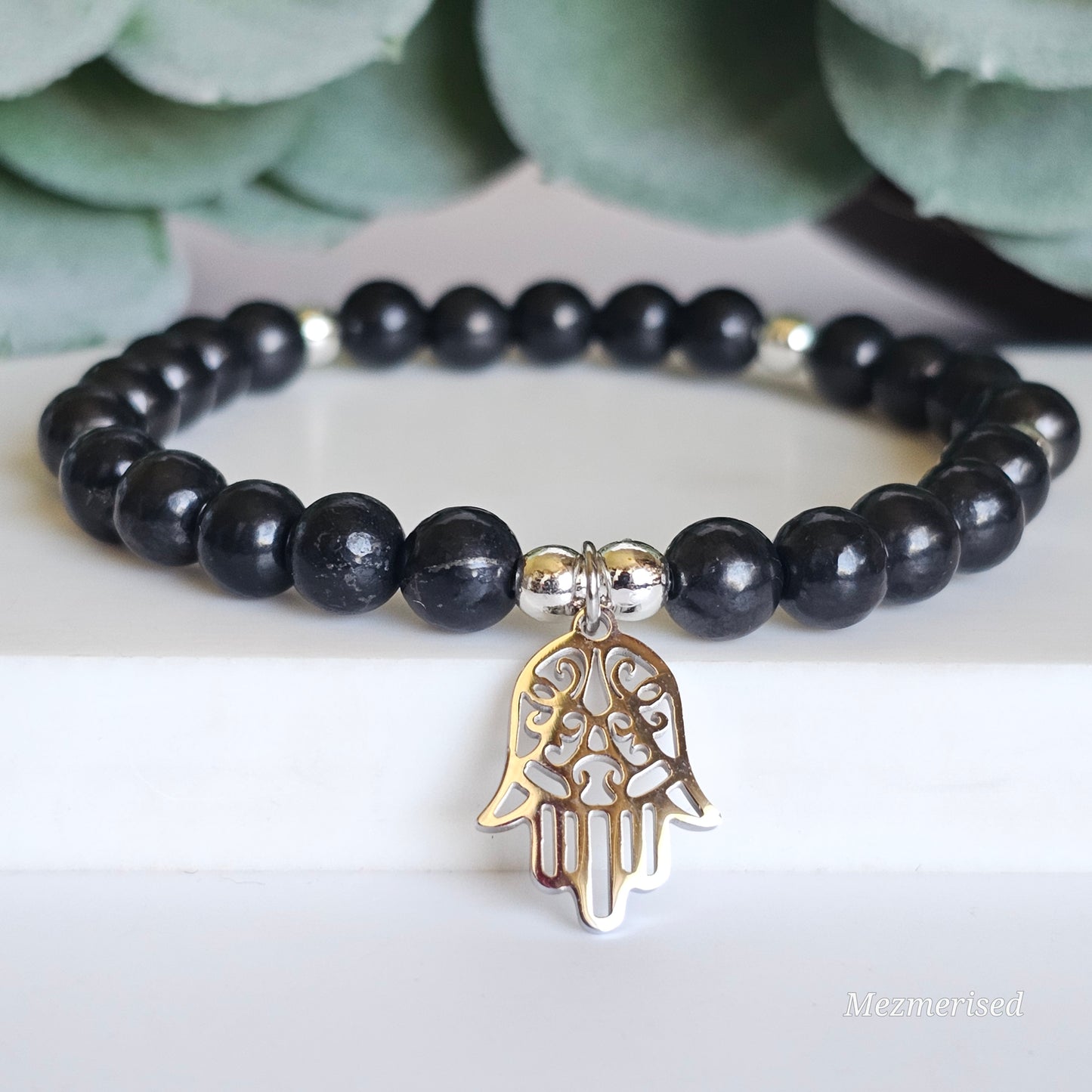 6mm Shungite Bracelet | Gold or Silver