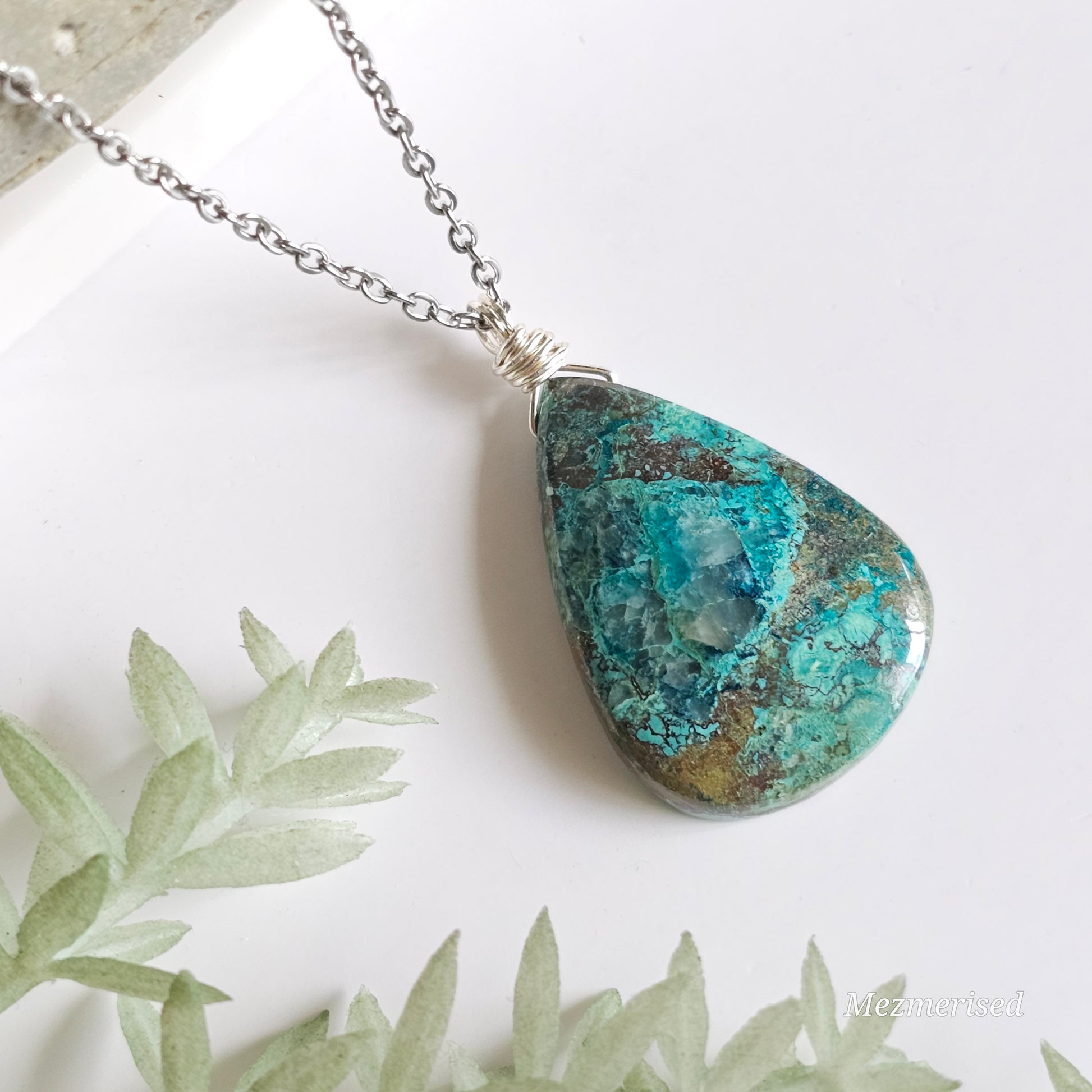 Shattuckite Necklace | Silver