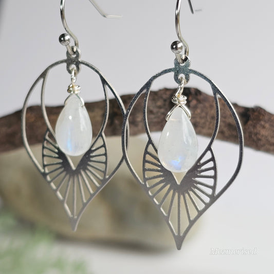 AAA Rainbow Moonstone Earrings