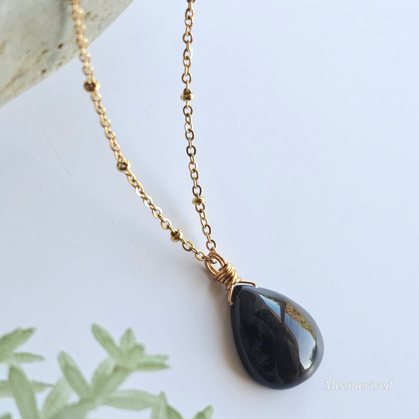 Copper Sheen Obsidian Necklace