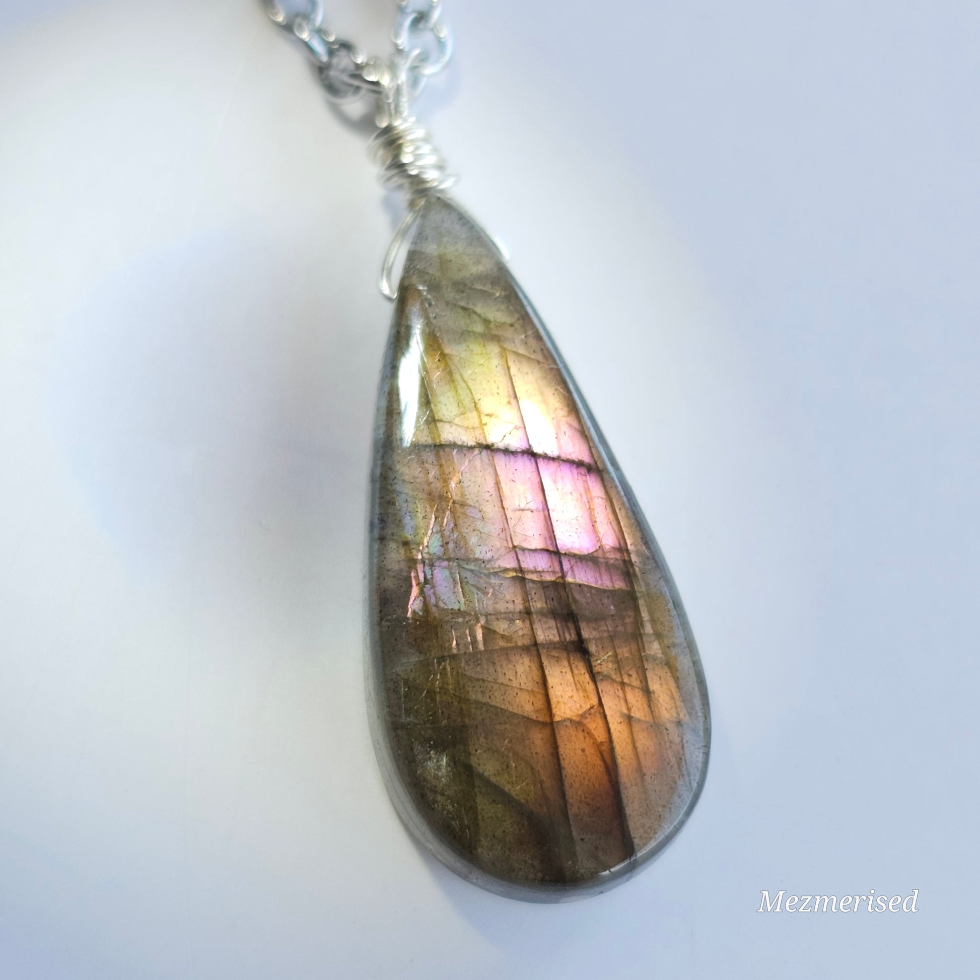 Labradorite Necklace | Double sided high flash