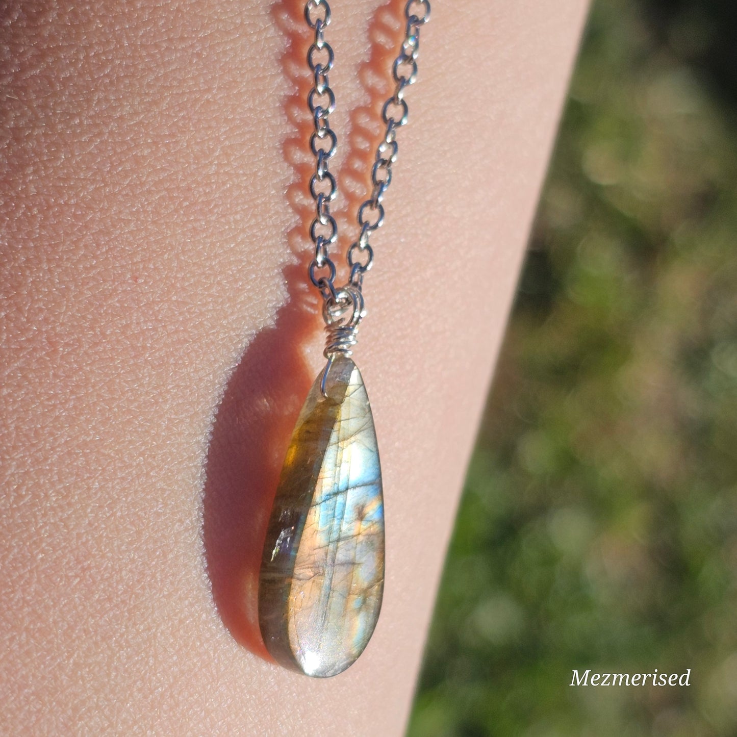 Labradorite Necklace | Double sided high flash