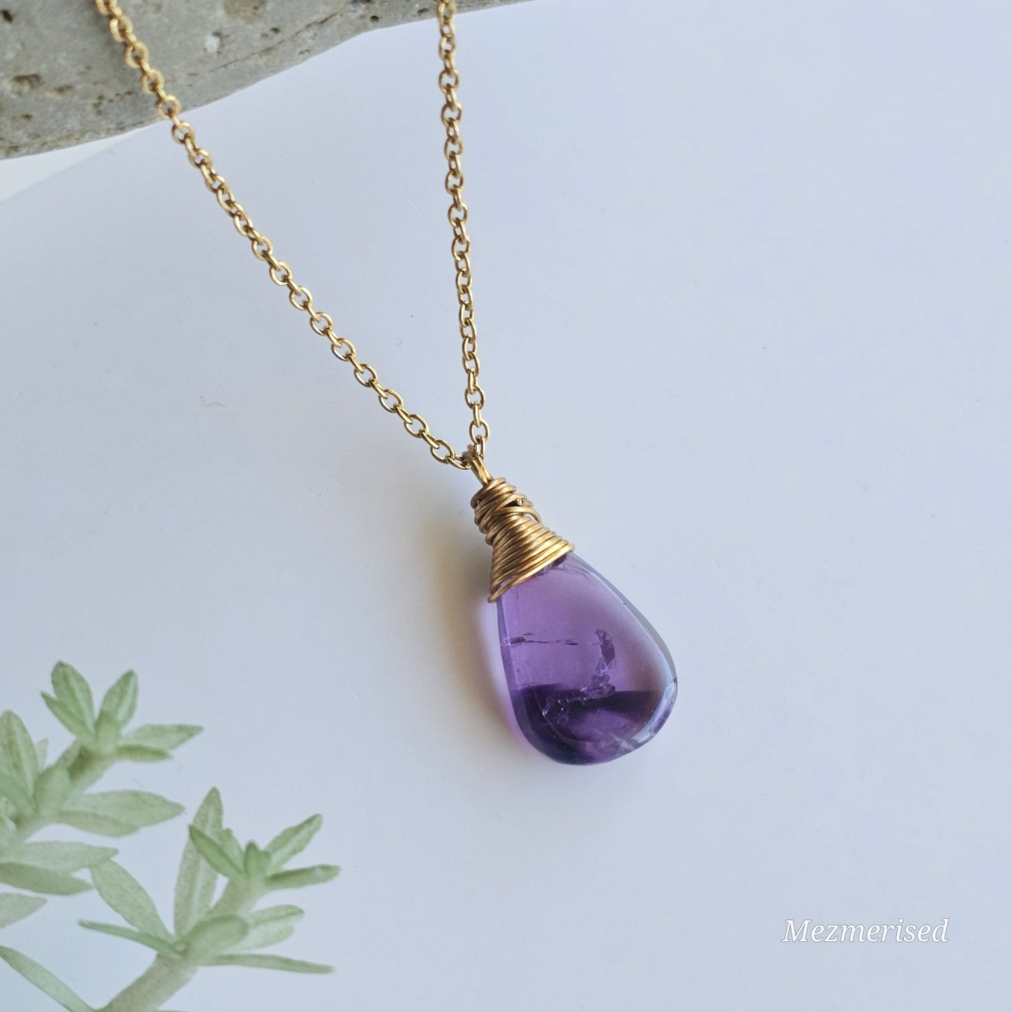 Gold Trapiche Amethyst Necklace