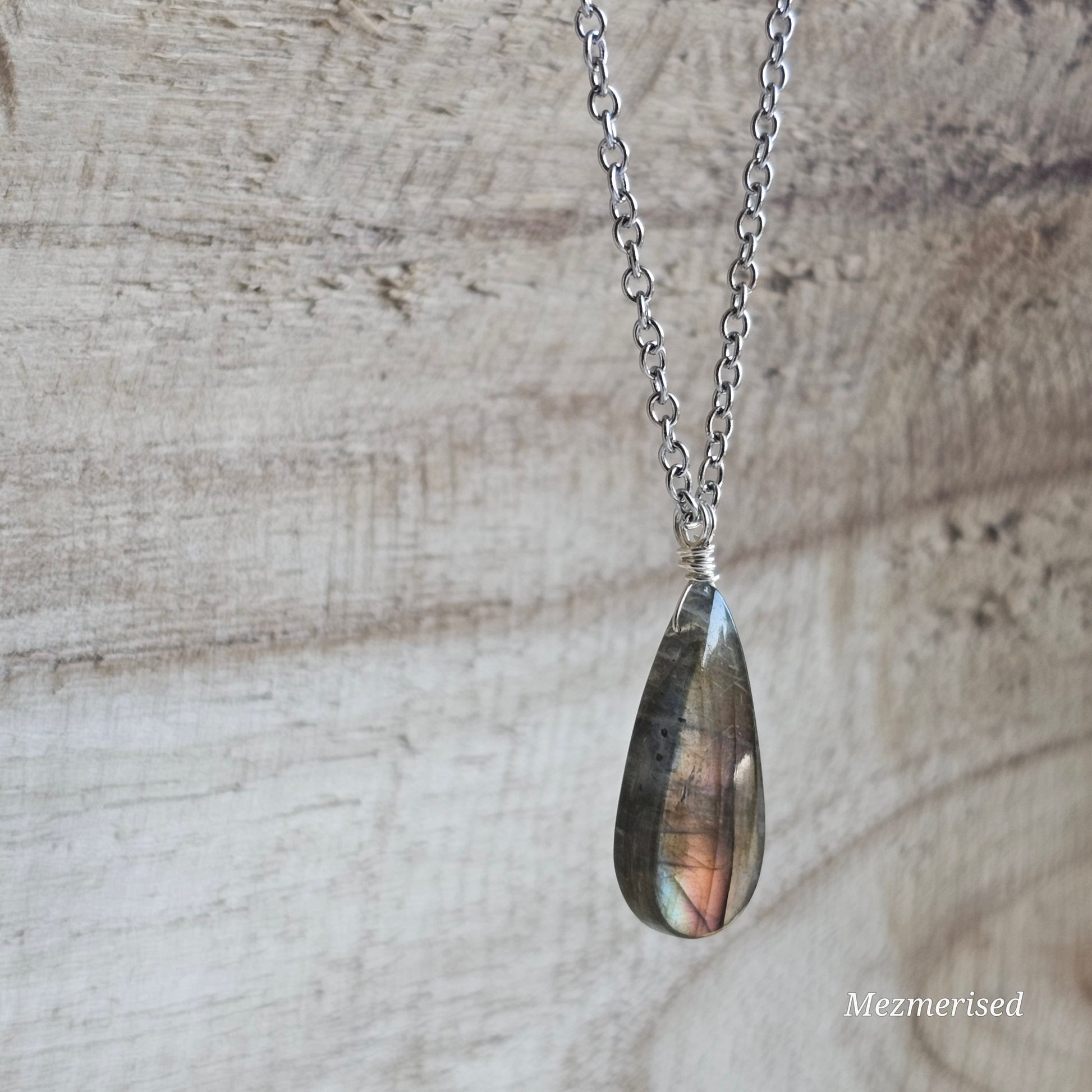 Labradorite Necklace | Double sided high flash