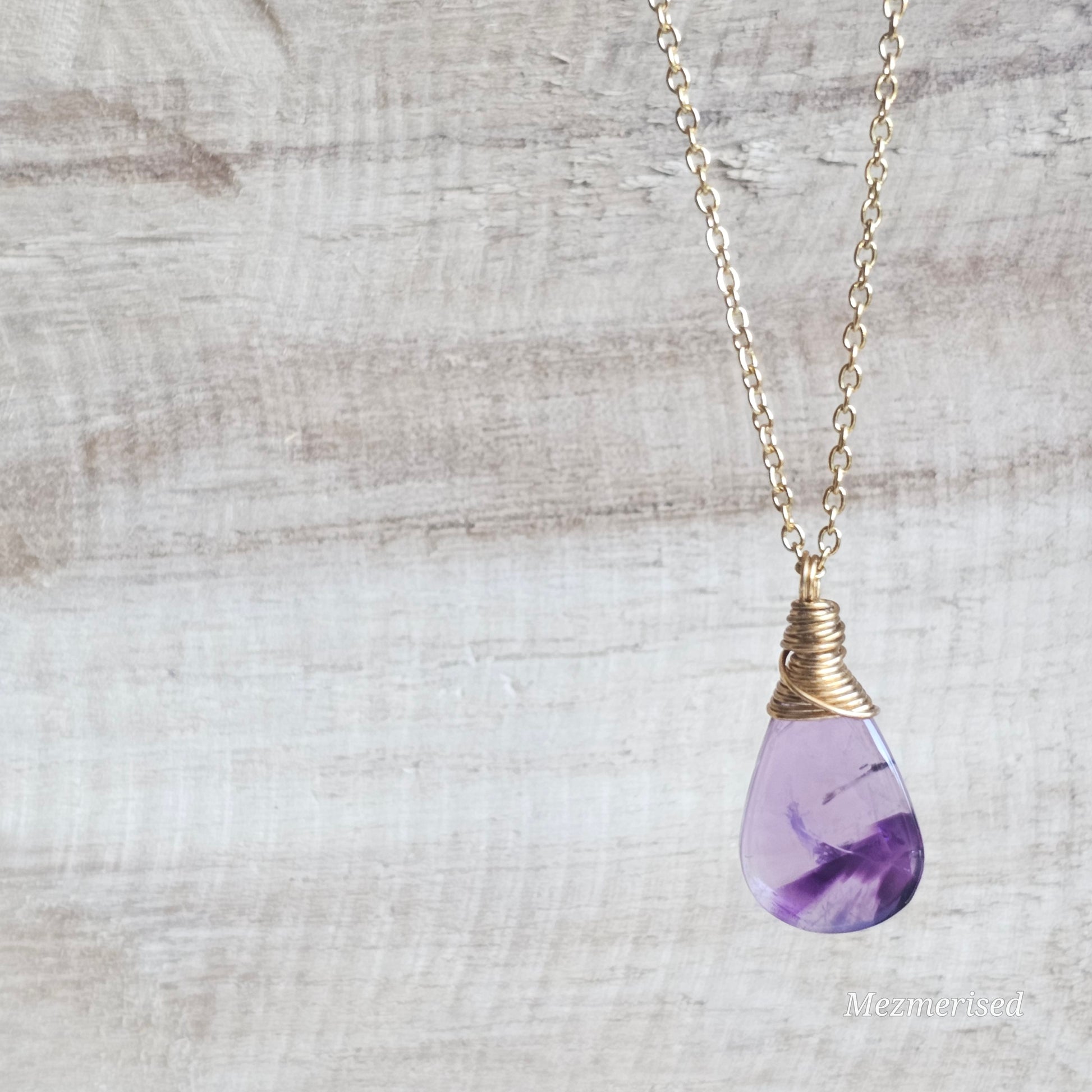 Gold Trapiche Amethyst Necklace