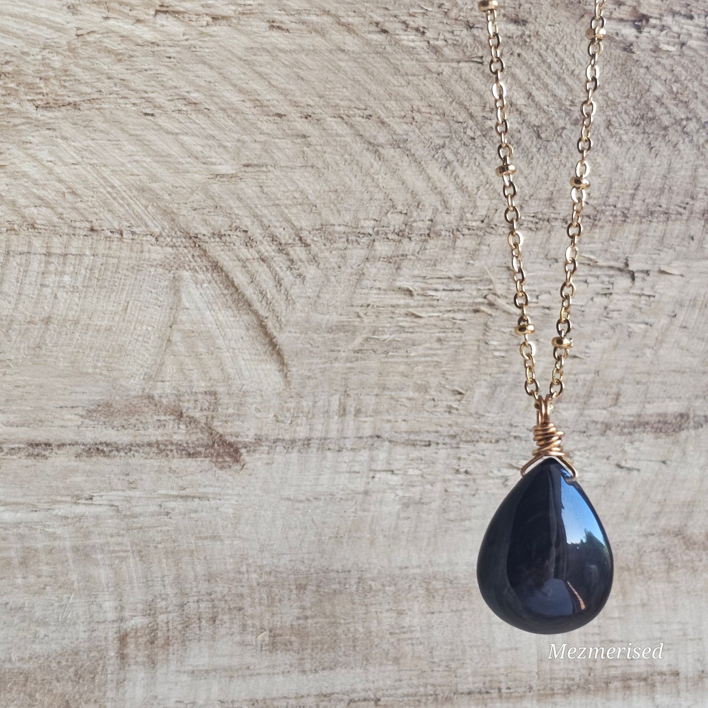 Copper Sheen Obsidian Necklace