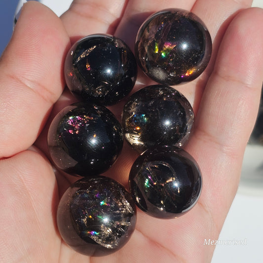 Rainbow Smoky Quartz Spheres